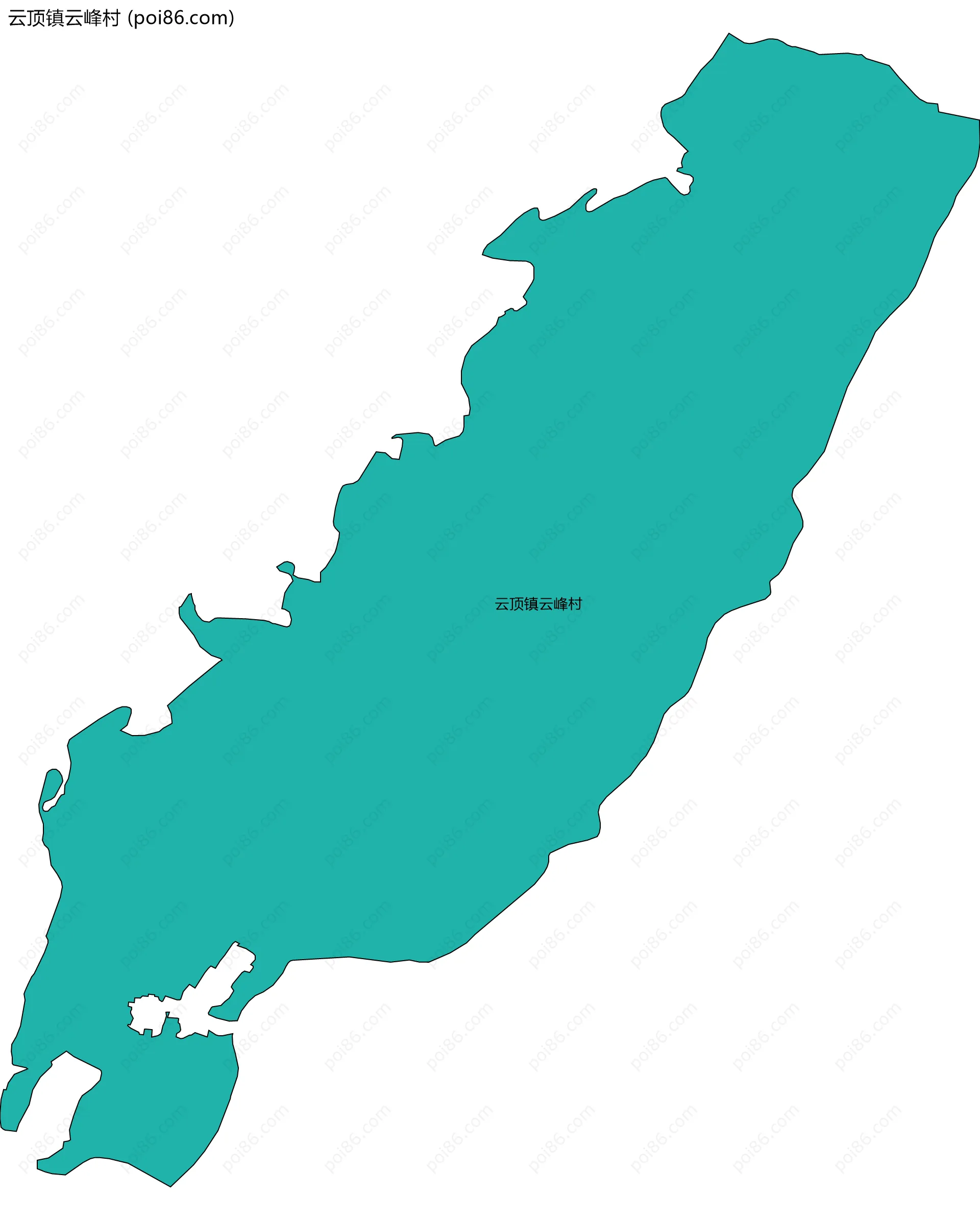 云顶镇云峰村边界地图