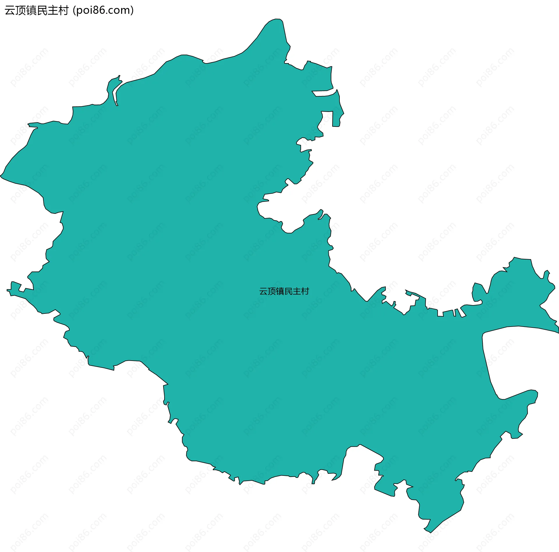 云顶镇民主村边界地图