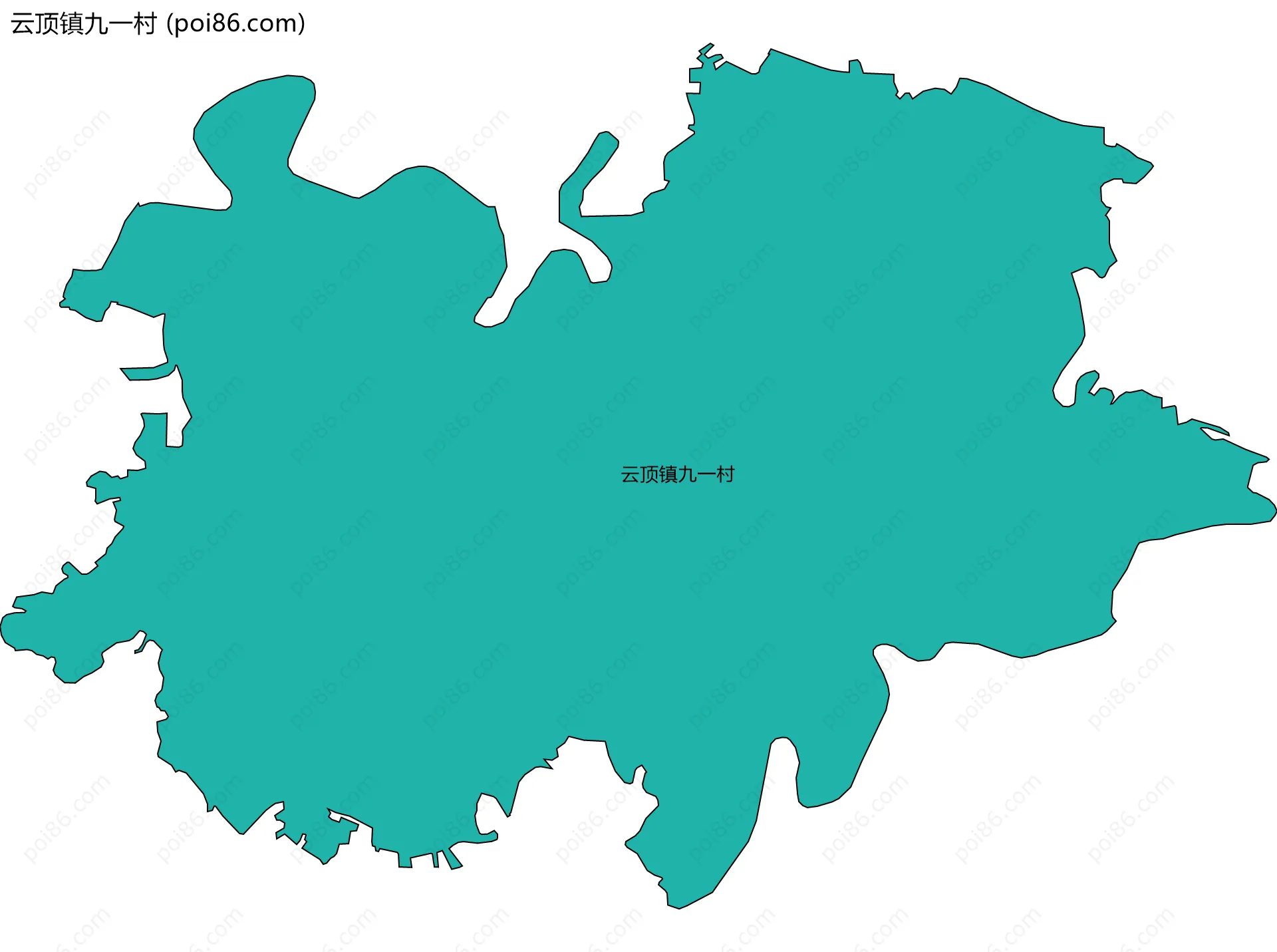云顶镇九一村边界地图