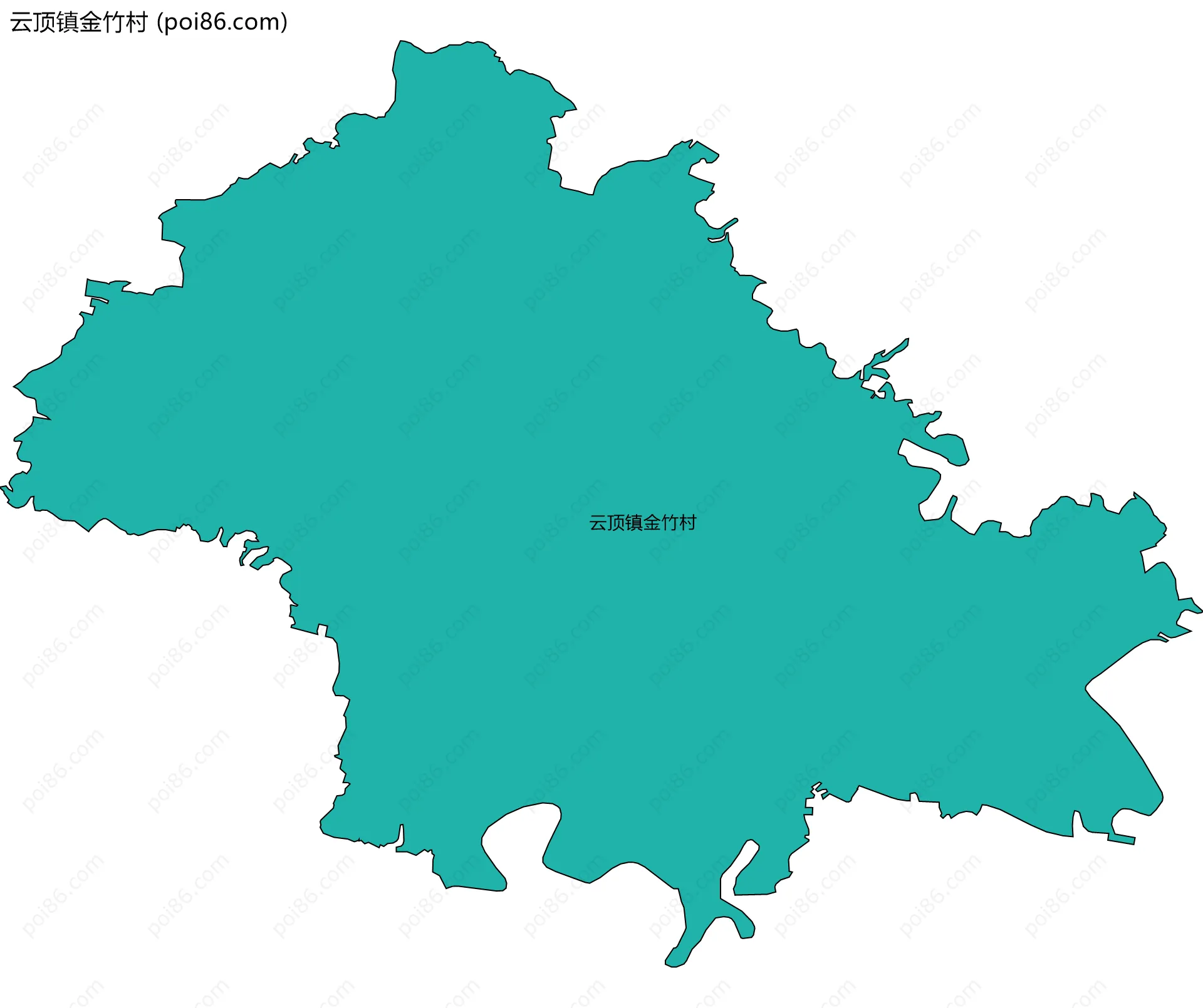 云顶镇金竹村边界地图