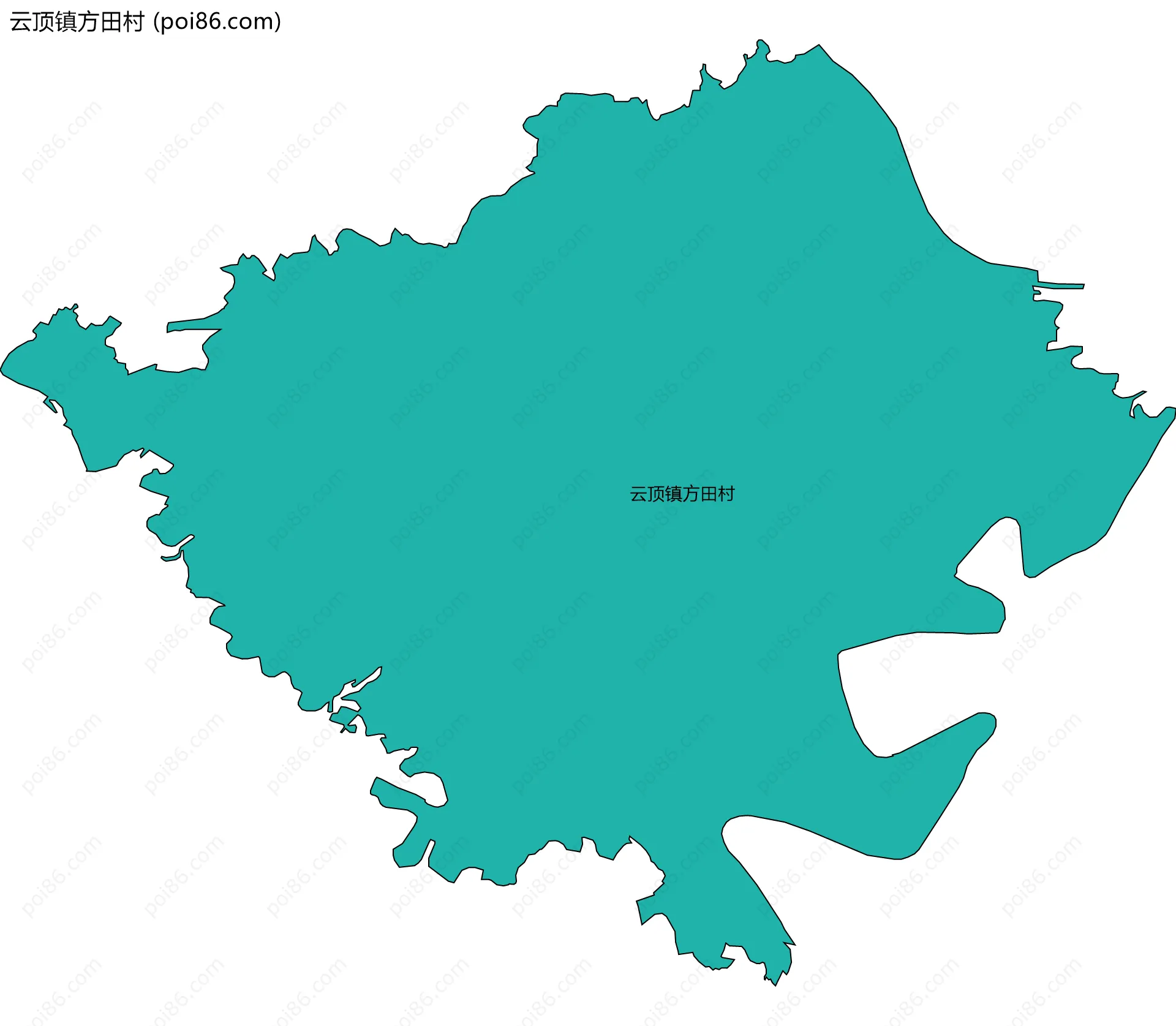 云顶镇方田村边界地图