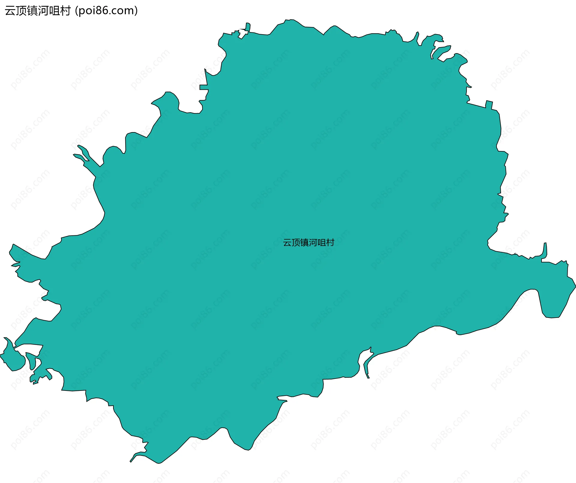 云顶镇河咀村边界地图