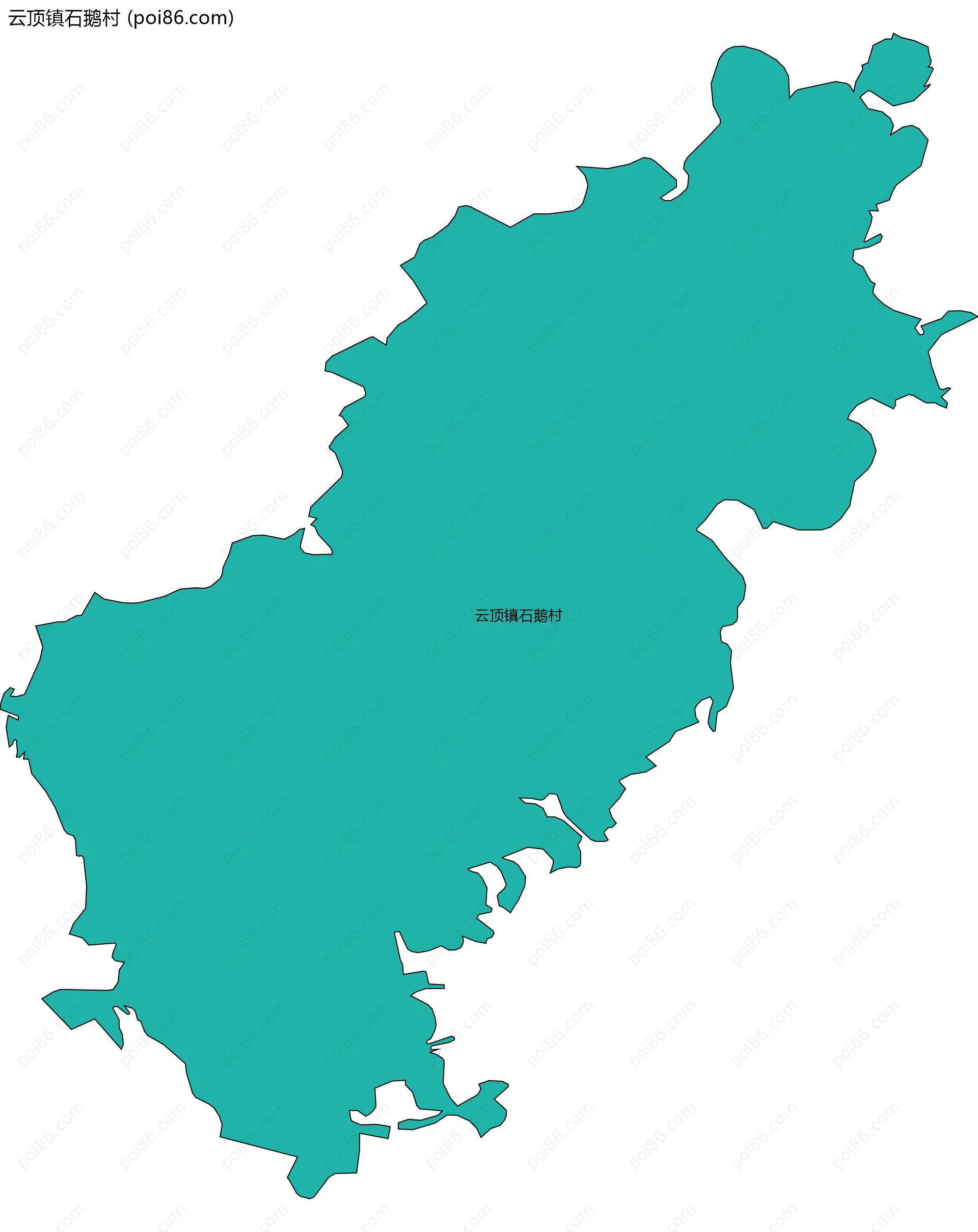 云顶镇石鹅村边界地图