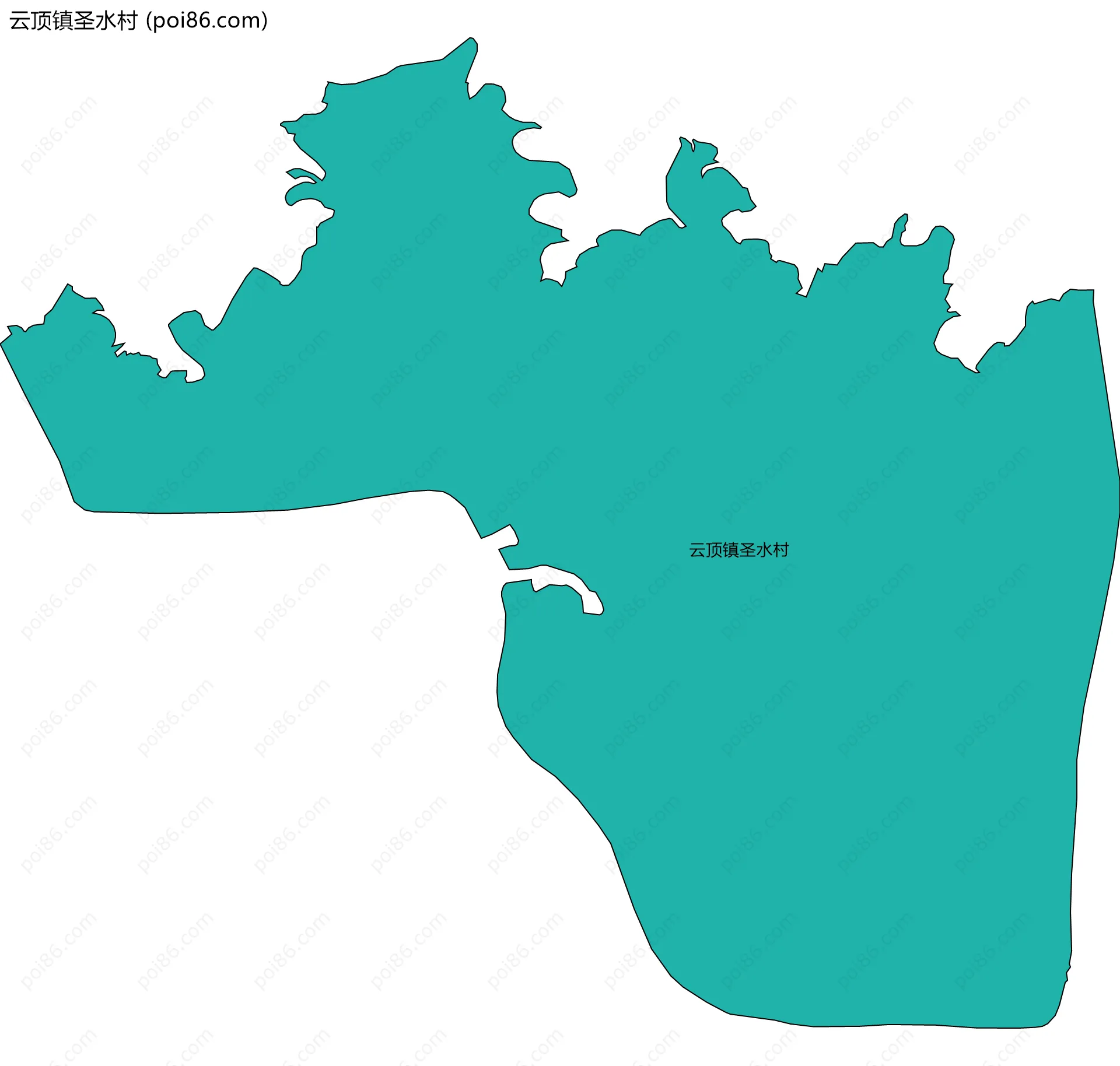 云顶镇圣水村边界地图