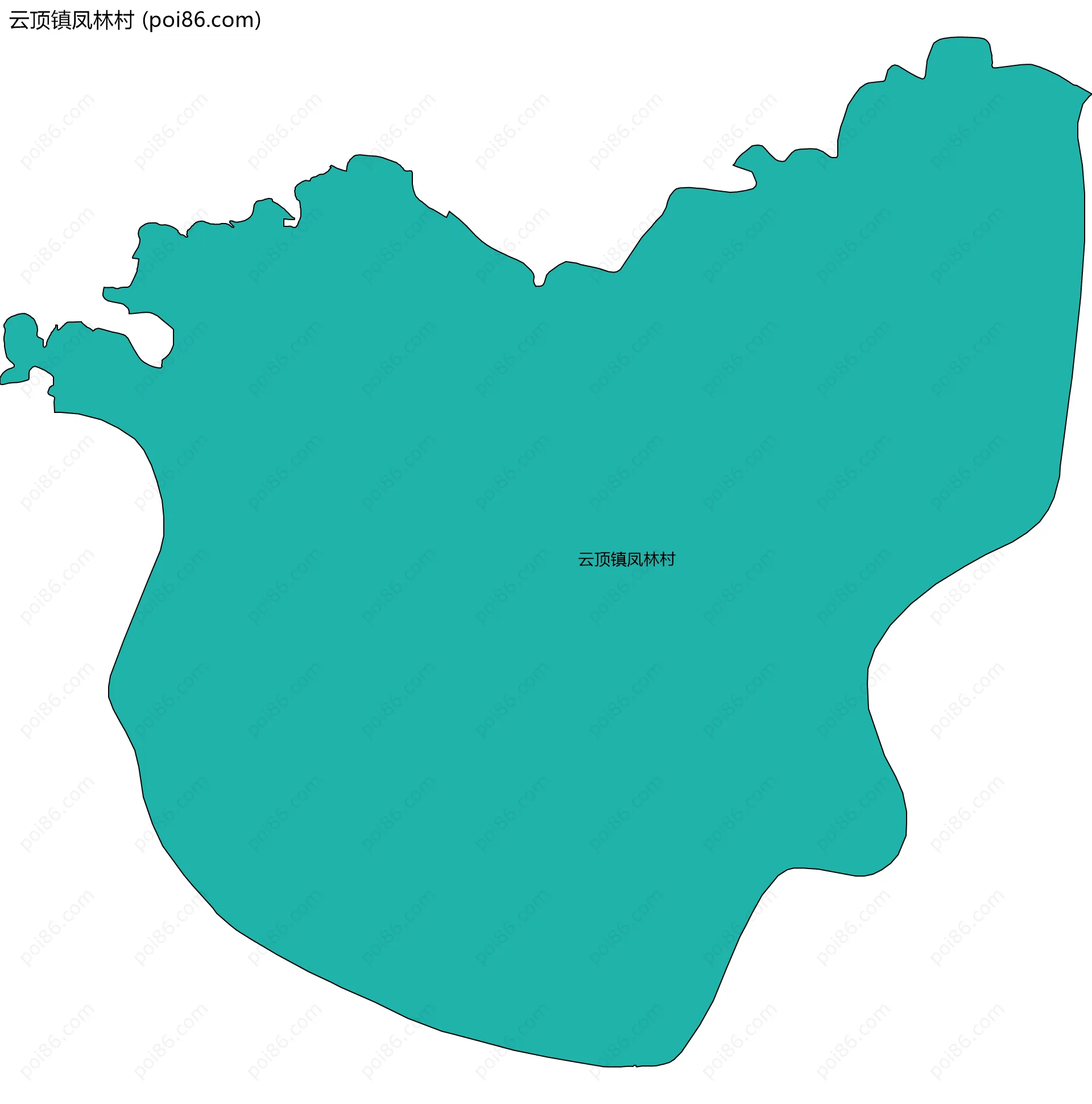 云顶镇凤林村边界地图