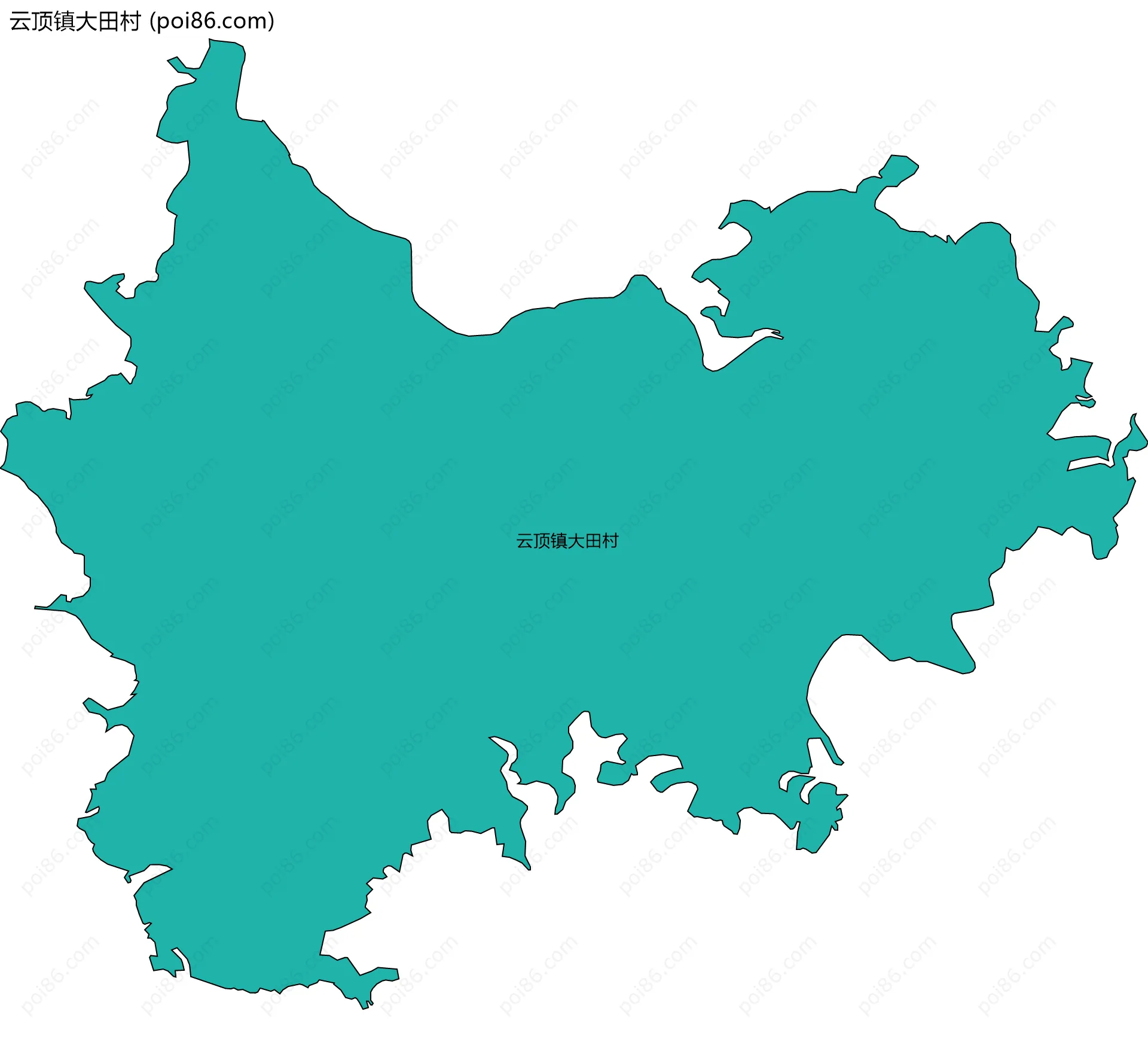 云顶镇大田村边界地图
