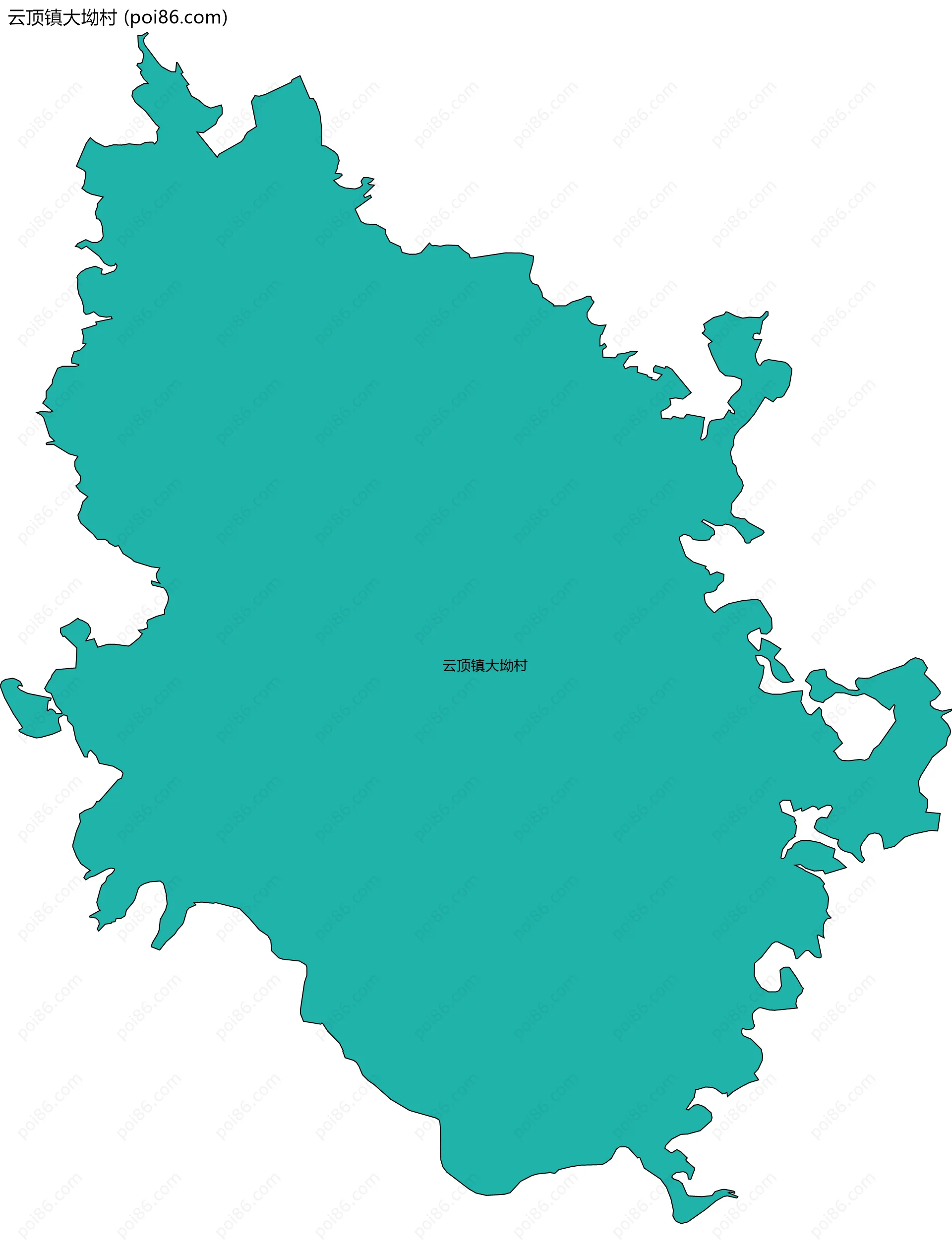 云顶镇大坳村边界地图