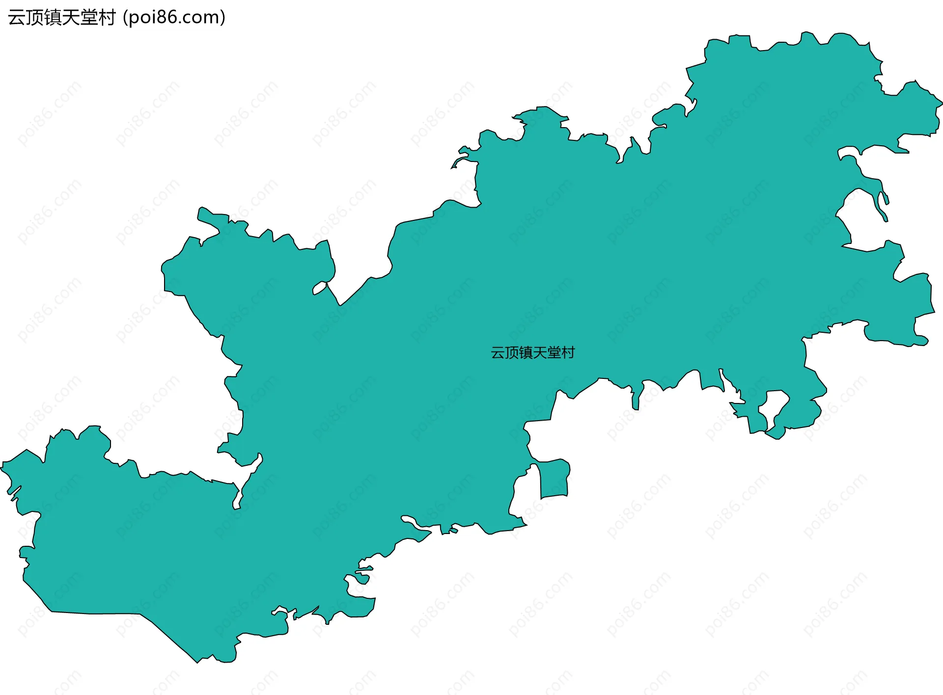 云顶镇天堂村边界地图