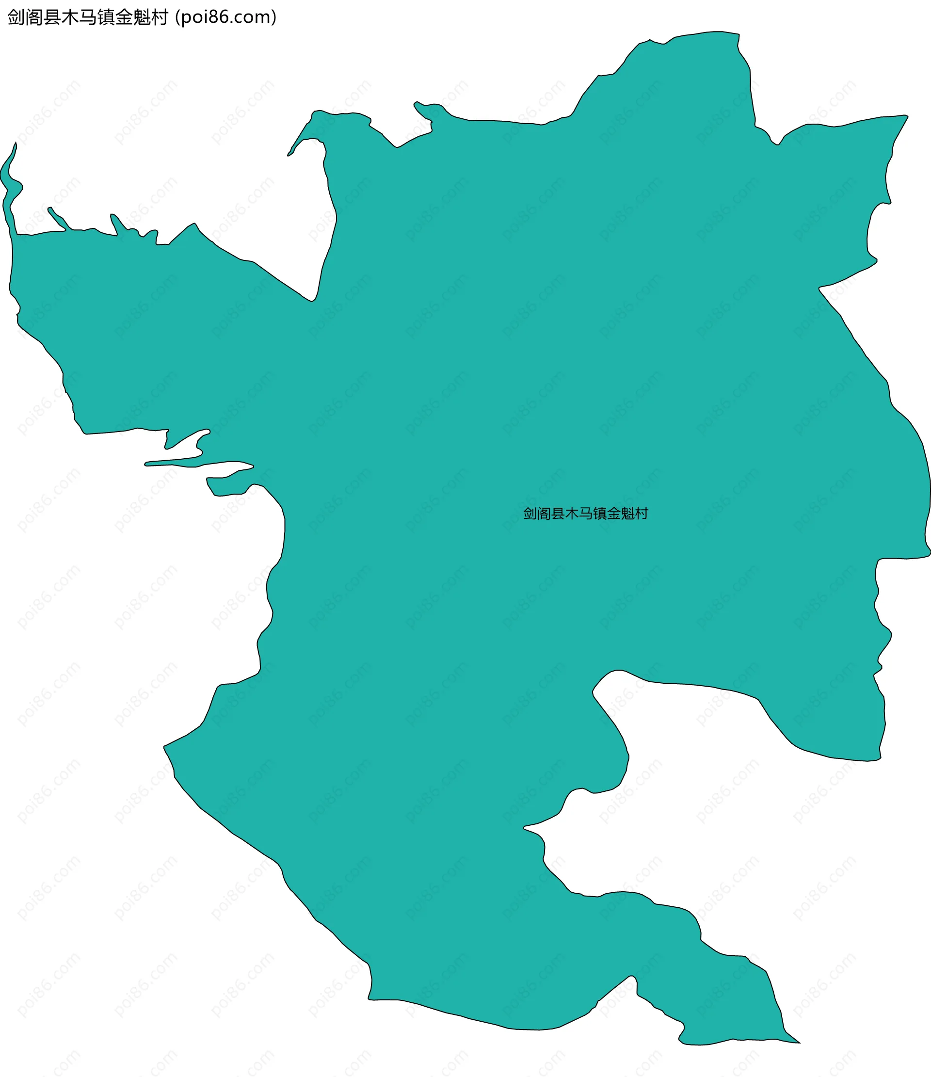 剑阁县木马镇金魁村边界地图
