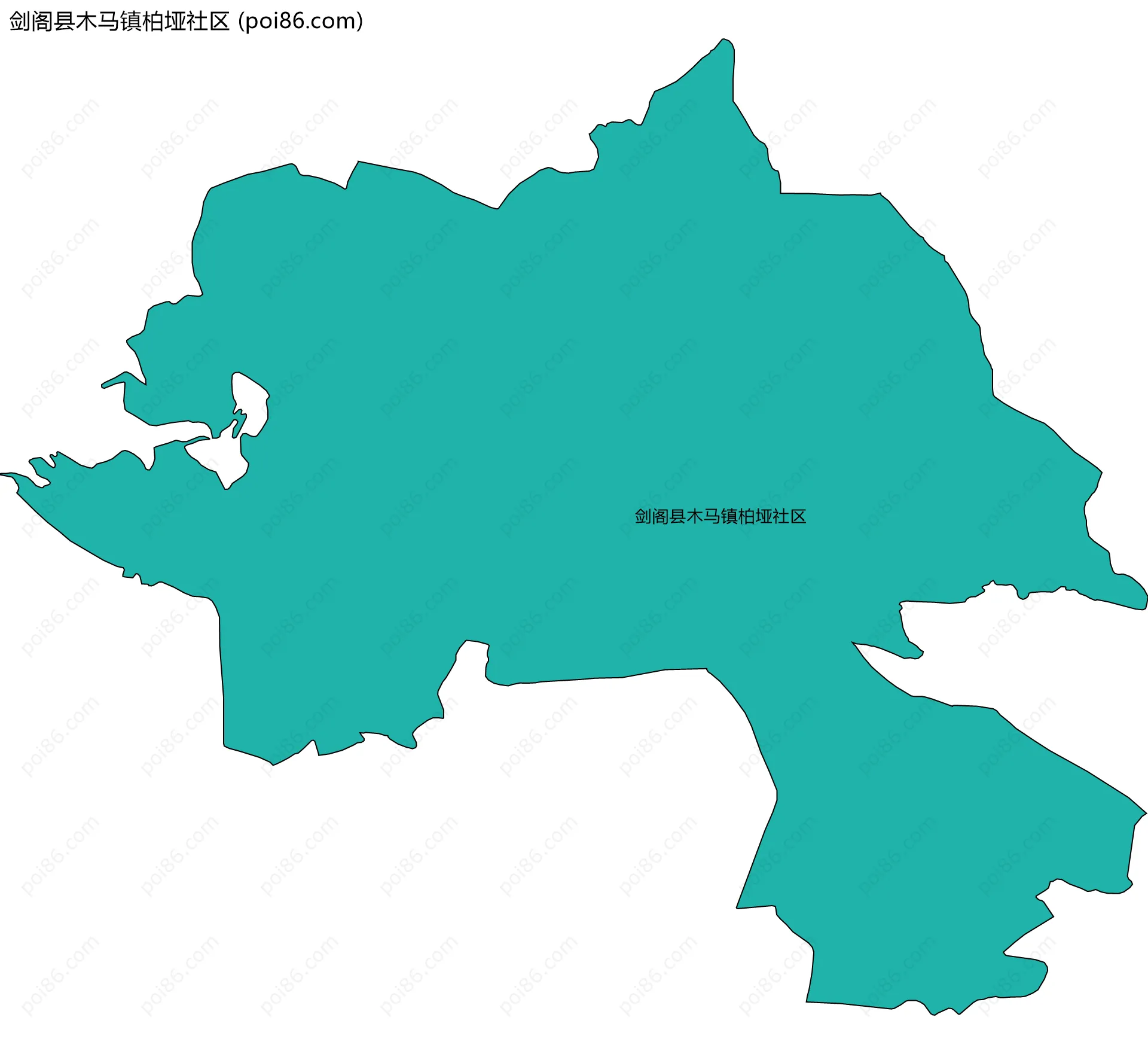 剑阁县木马镇柏垭社区边界地图