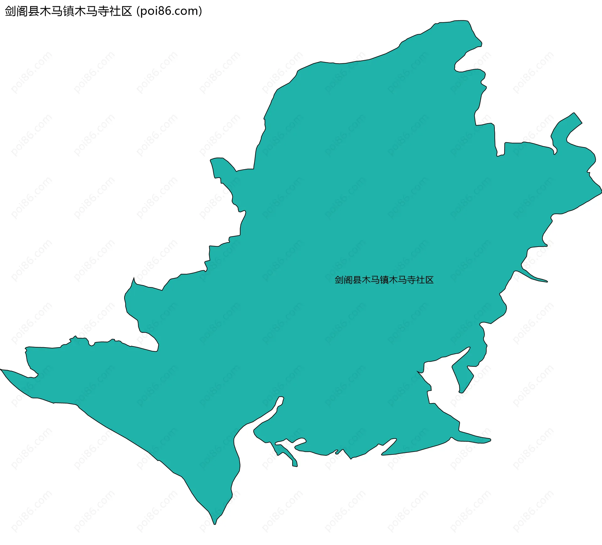 剑阁县木马镇木马寺社区边界地图