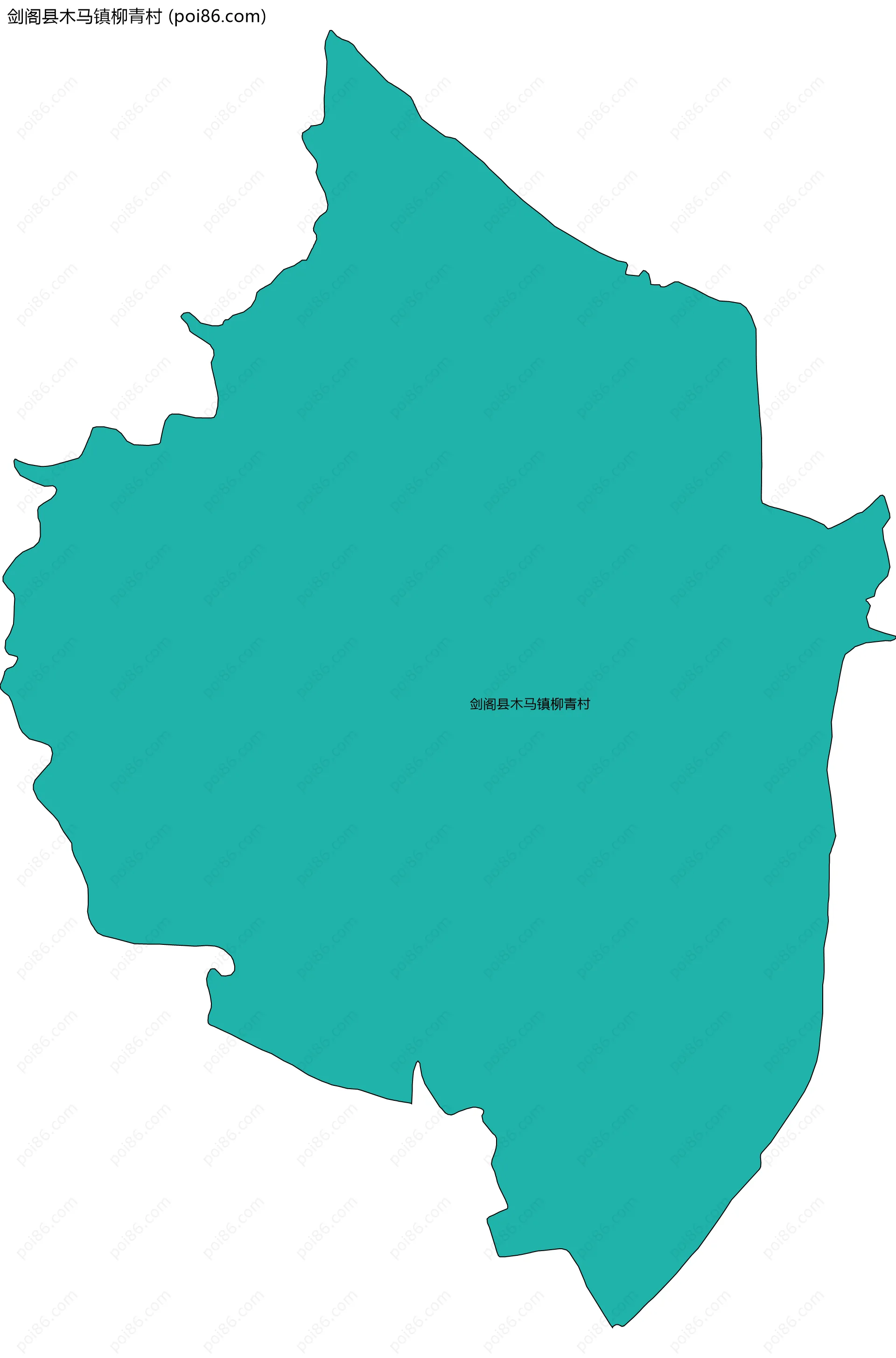 剑阁县木马镇柳青村边界地图