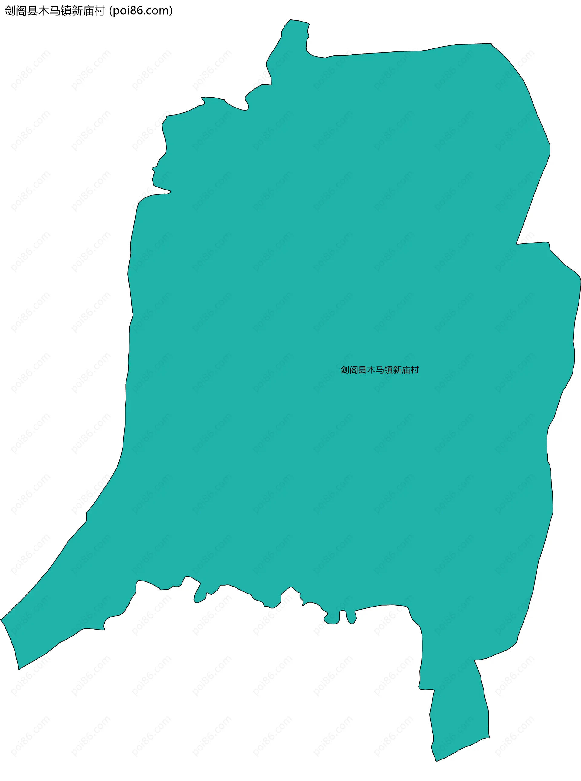 剑阁县木马镇新庙村边界地图