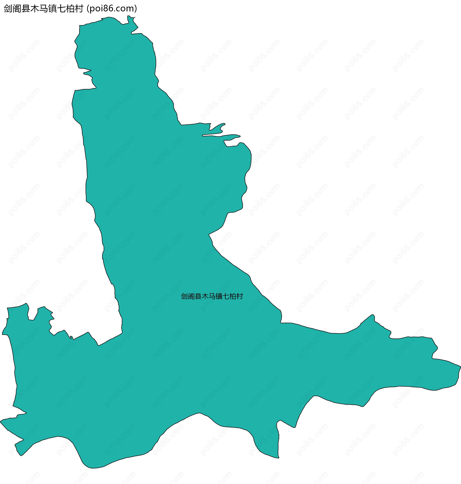 剑阁县木马镇七柏村边界地图