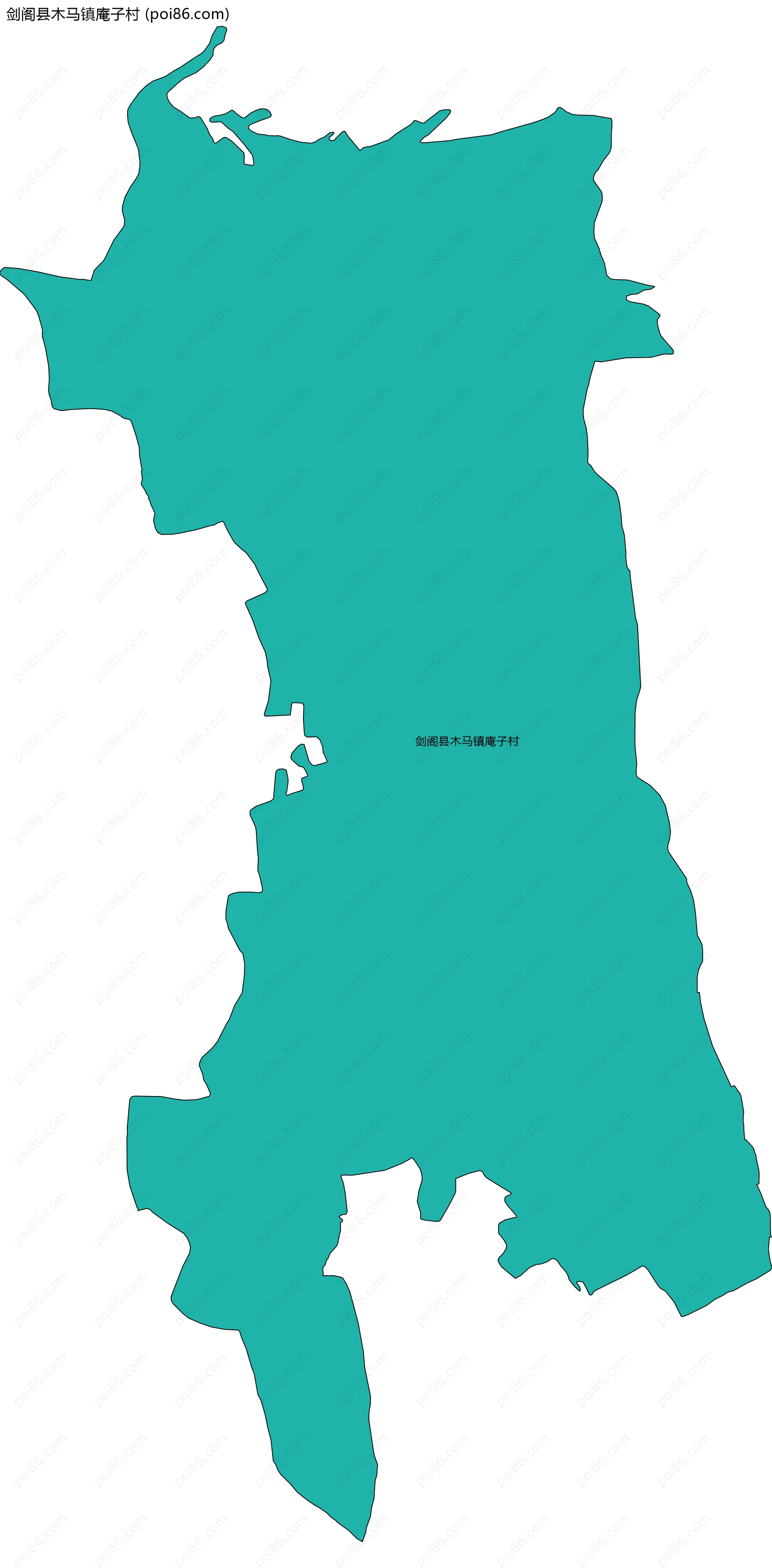 剑阁县木马镇庵子村边界地图