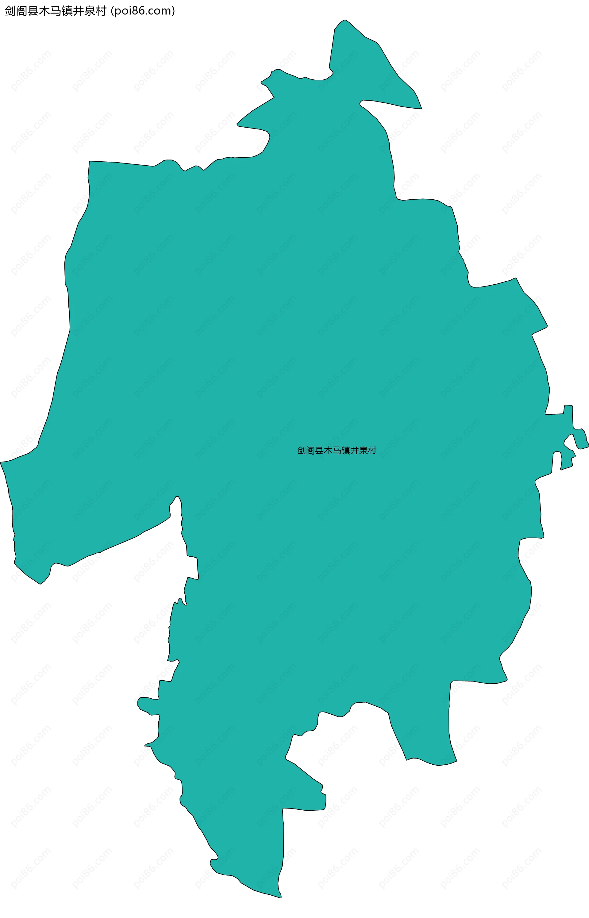 剑阁县木马镇井泉村边界地图