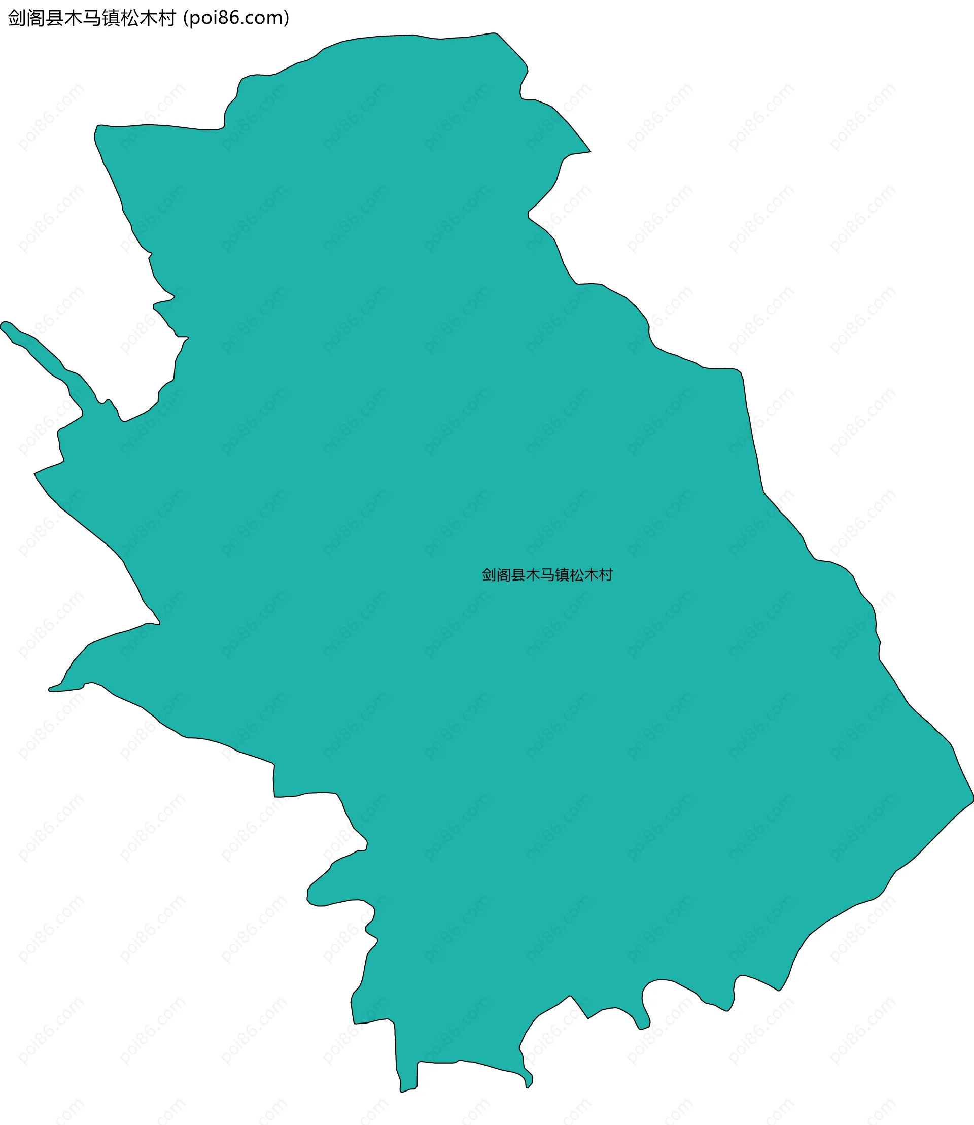 剑阁县木马镇松木村边界地图