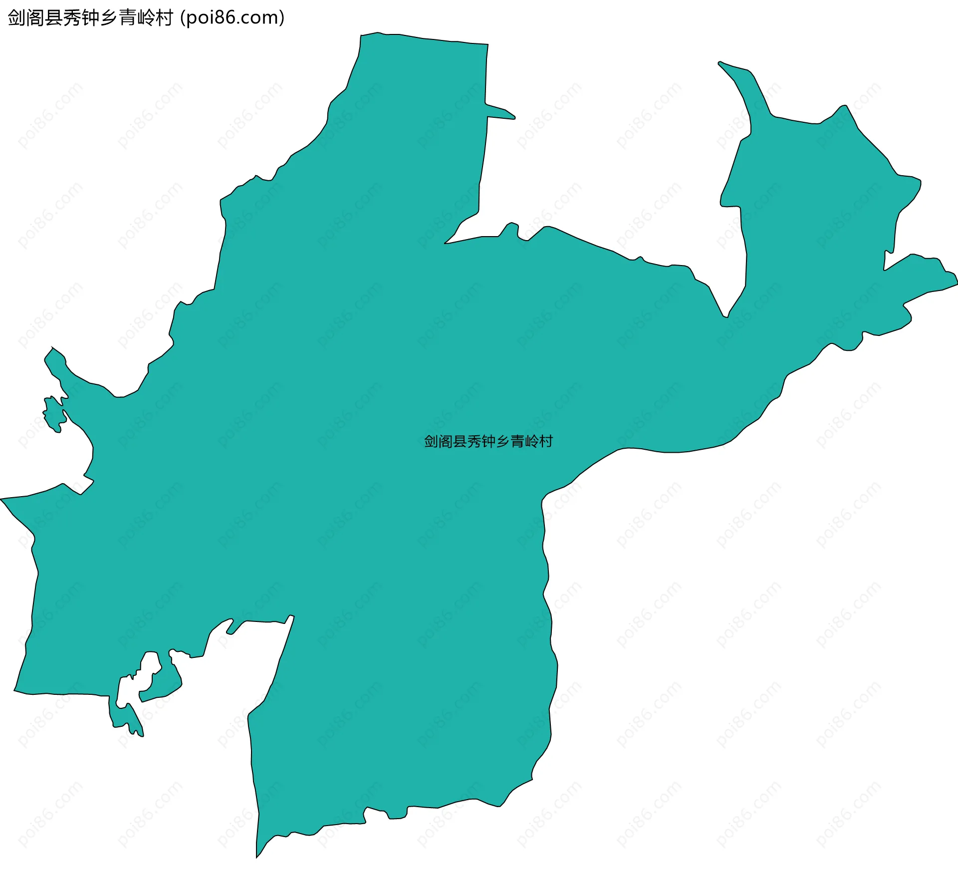 剑阁县秀钟乡青岭村边界地图