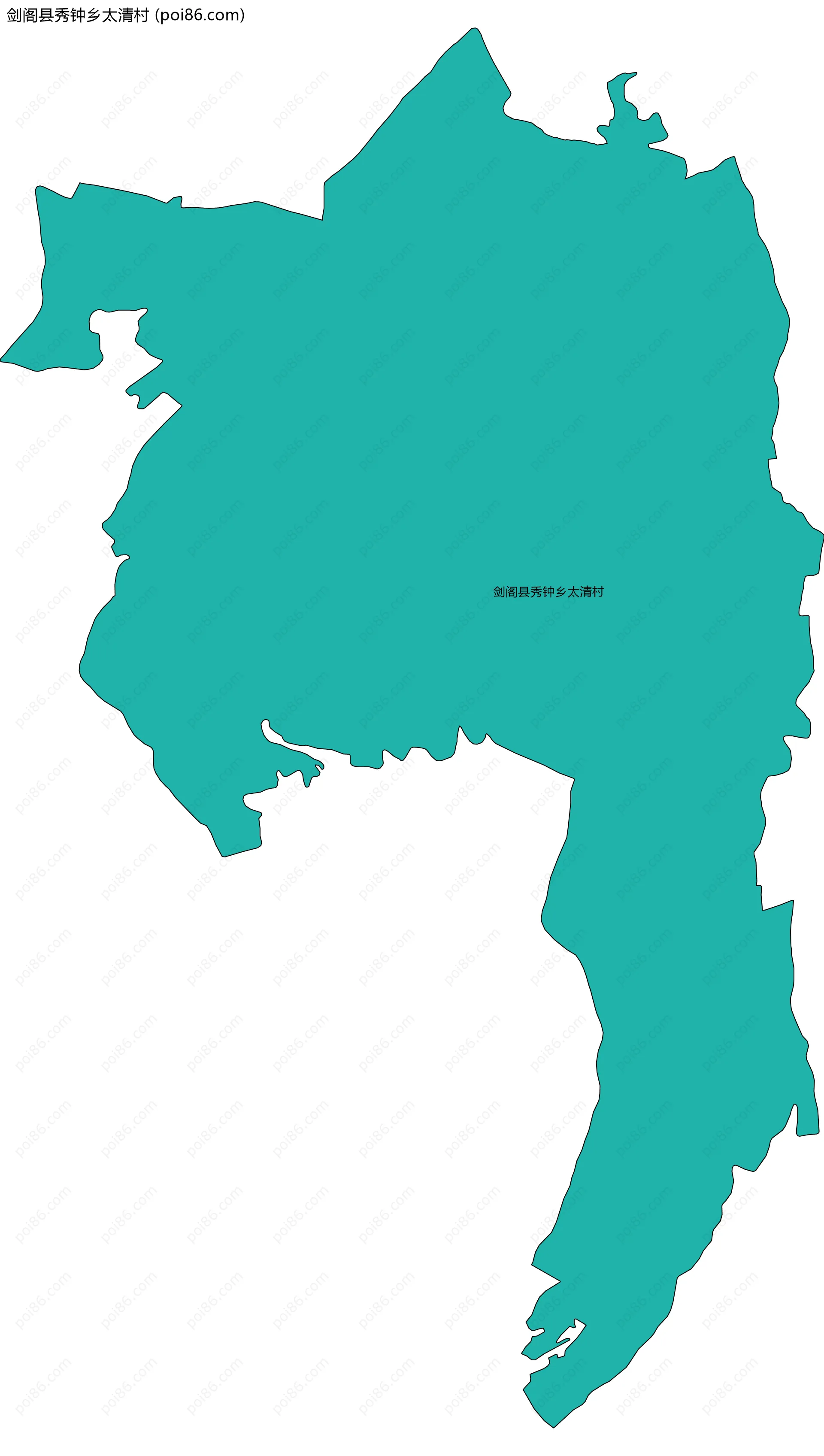 剑阁县秀钟乡太清村边界地图