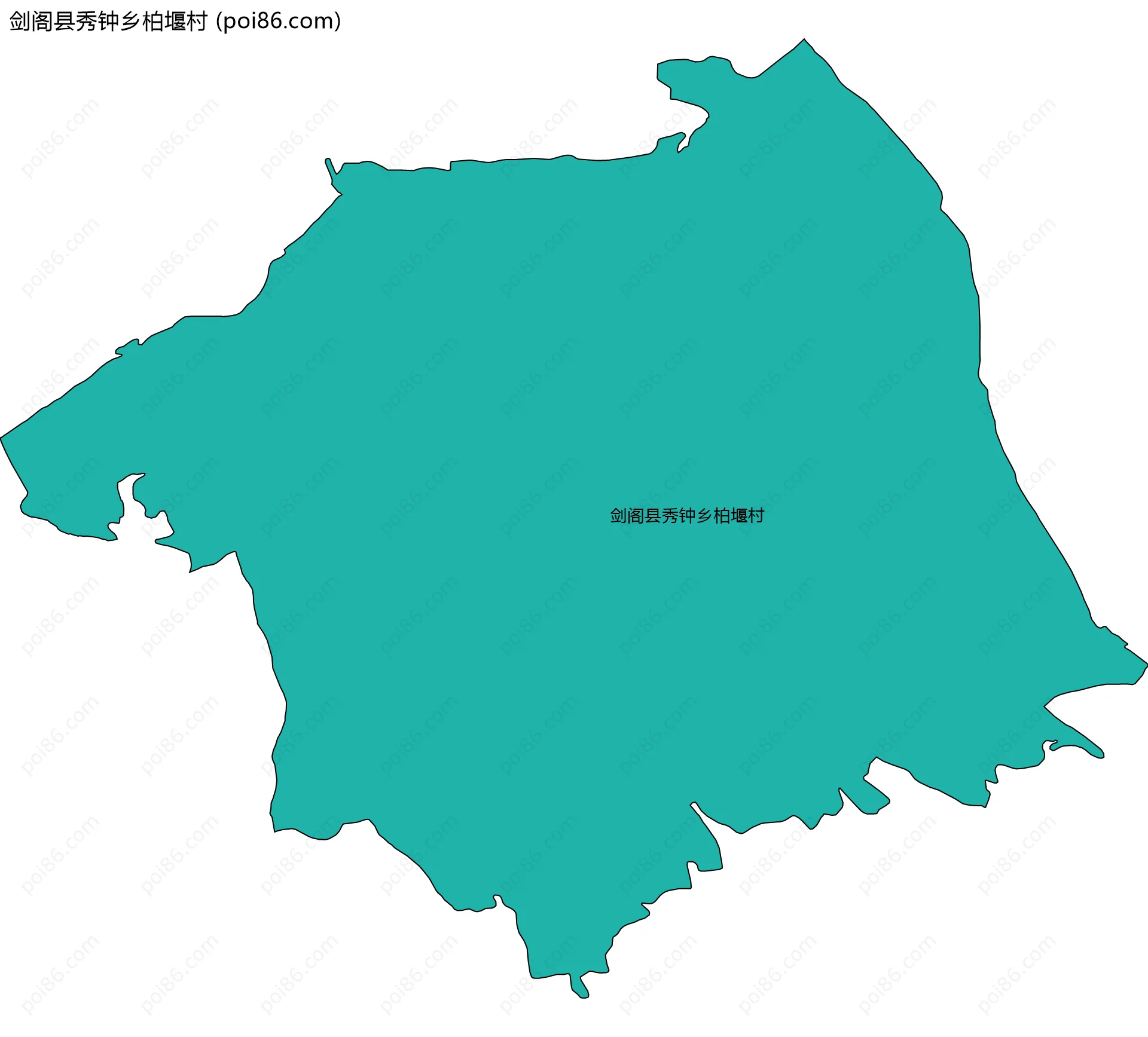 剑阁县秀钟乡柏堰村边界地图