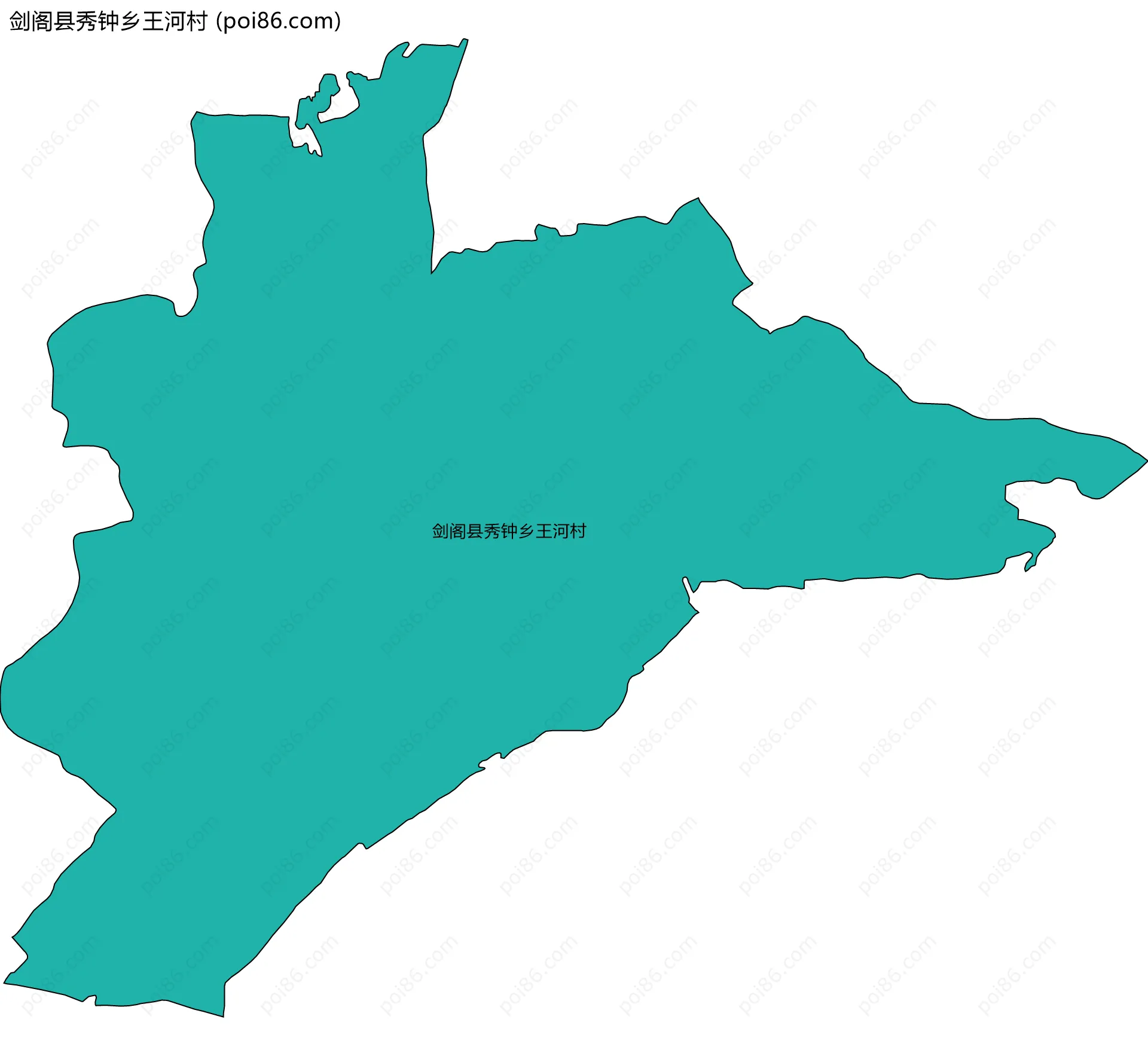 剑阁县秀钟乡王河村边界地图