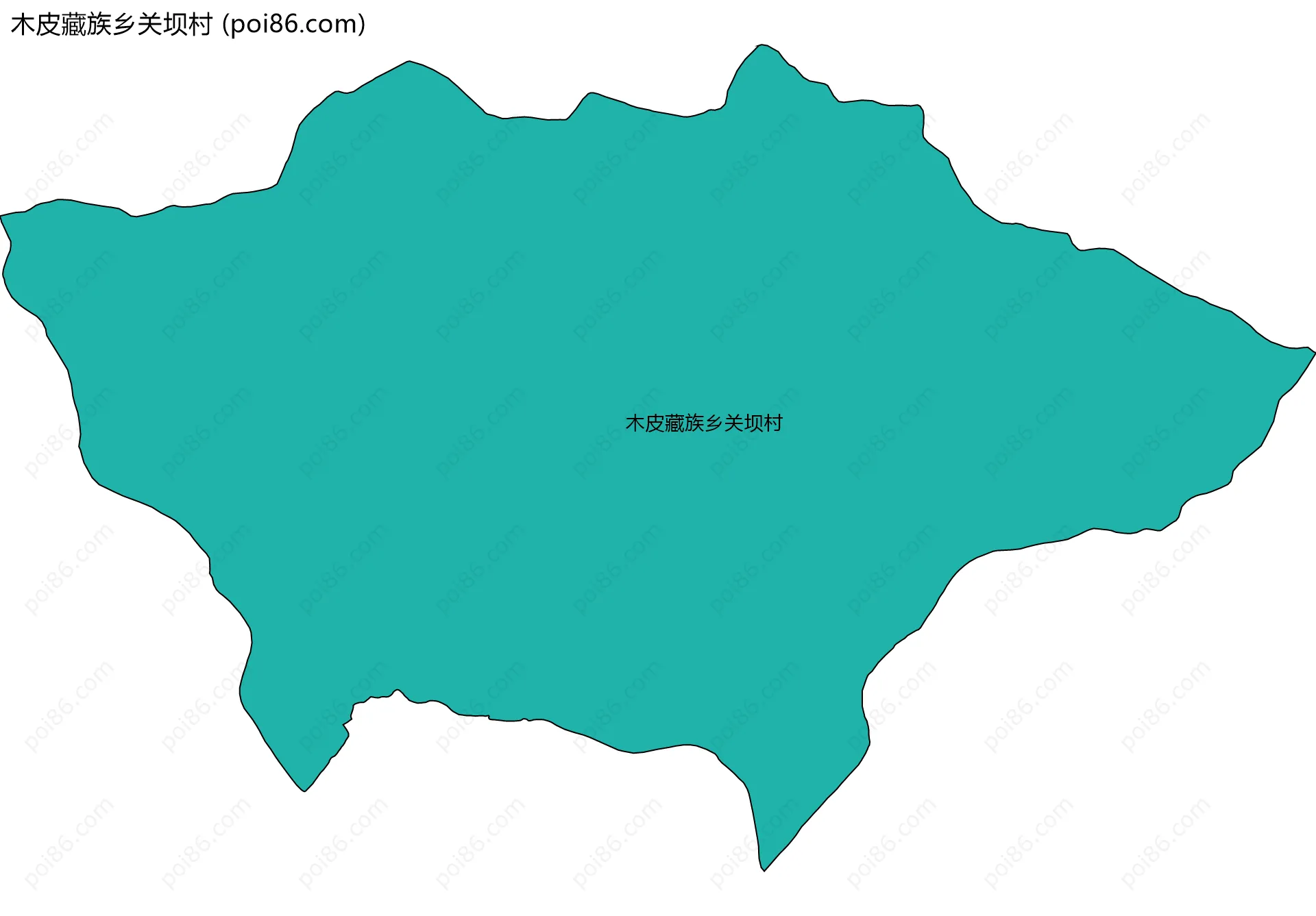 木皮藏族乡关坝村边界地图