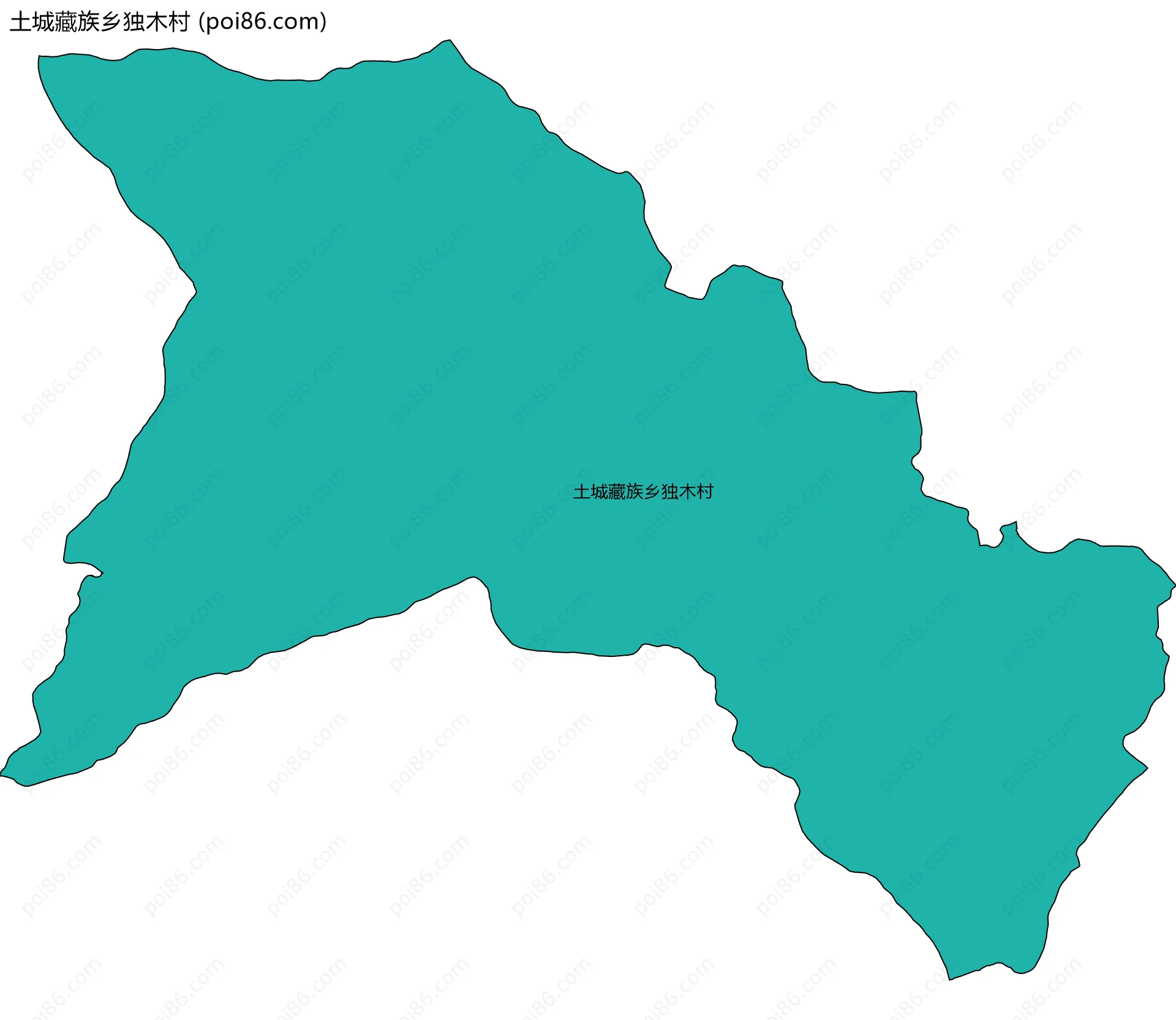 土城藏族乡独木村边界地图