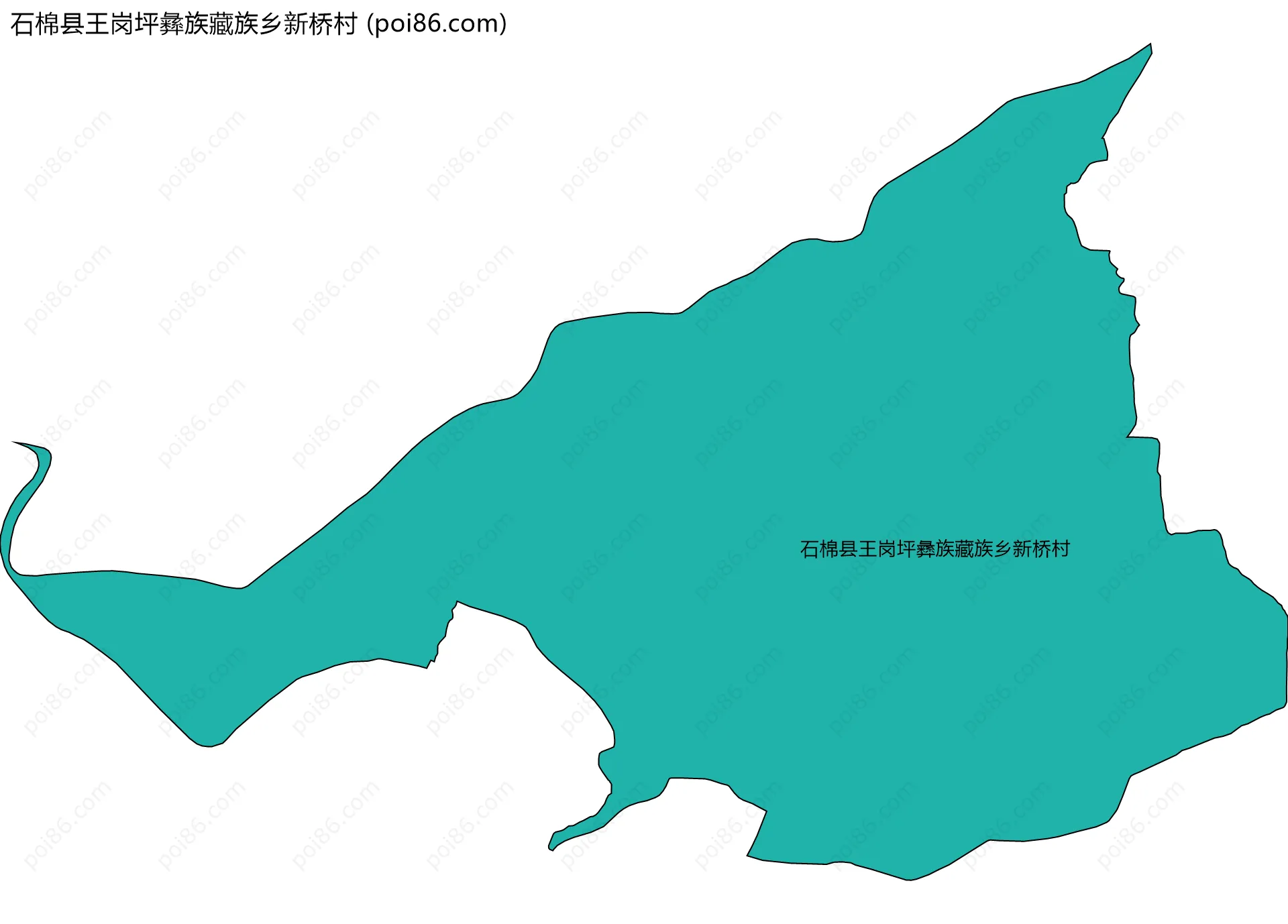 石棉县王岗坪彝族藏族乡新桥村边界地图