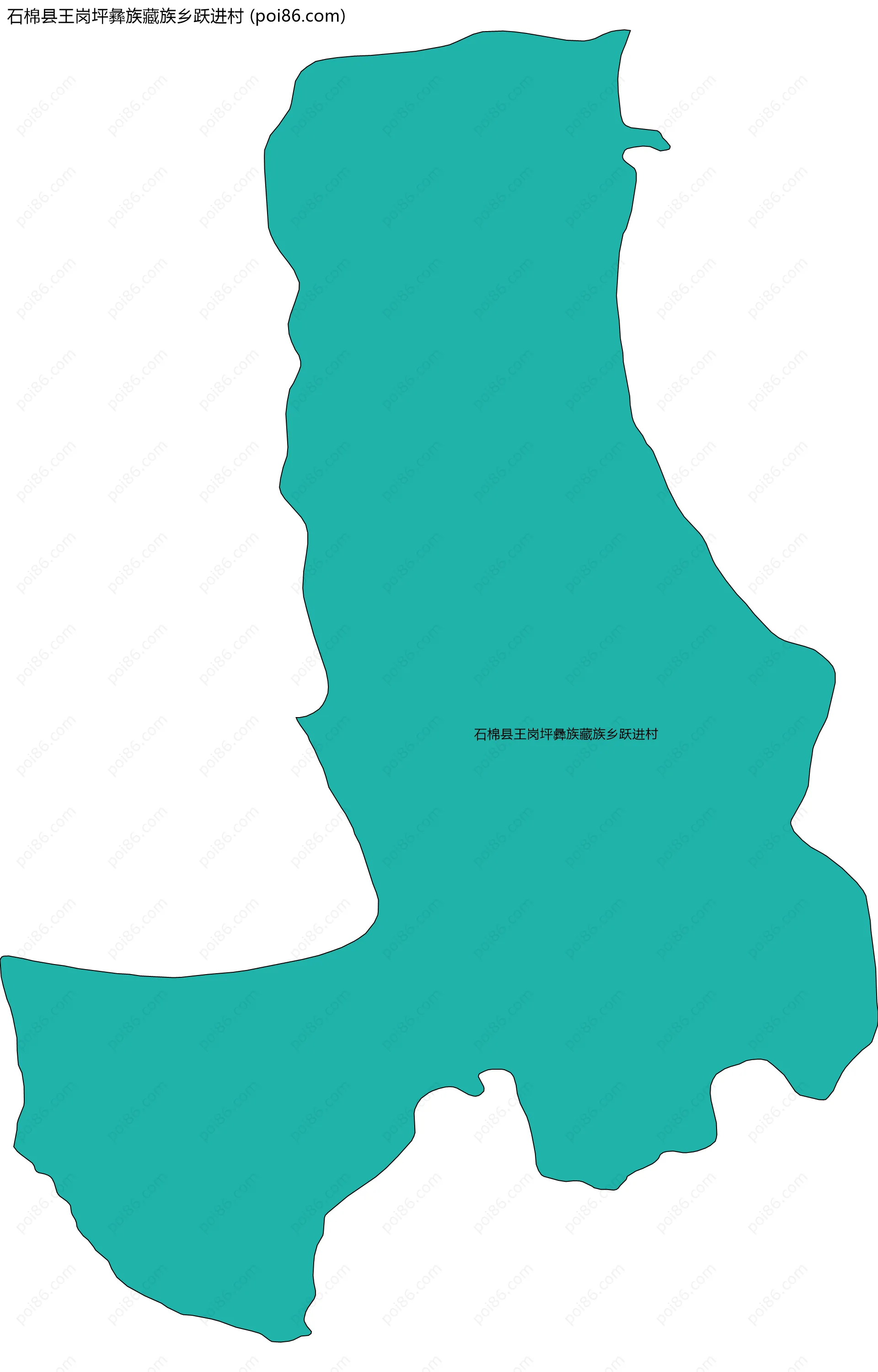 石棉县王岗坪彝族藏族乡跃进村边界地图