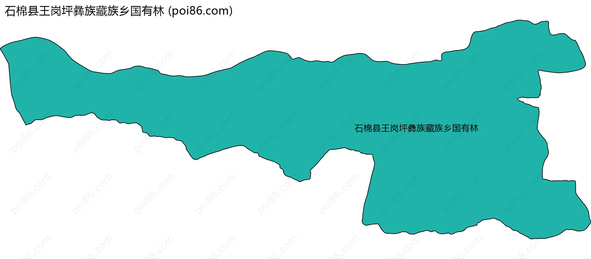 石棉县王岗坪彝族藏族乡国有林边界地图