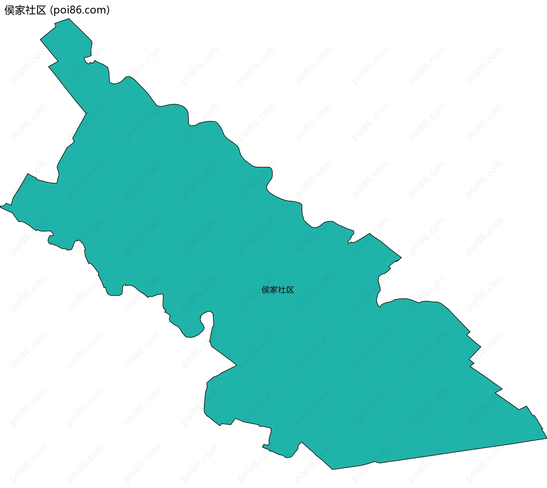 侯家社区边界地图