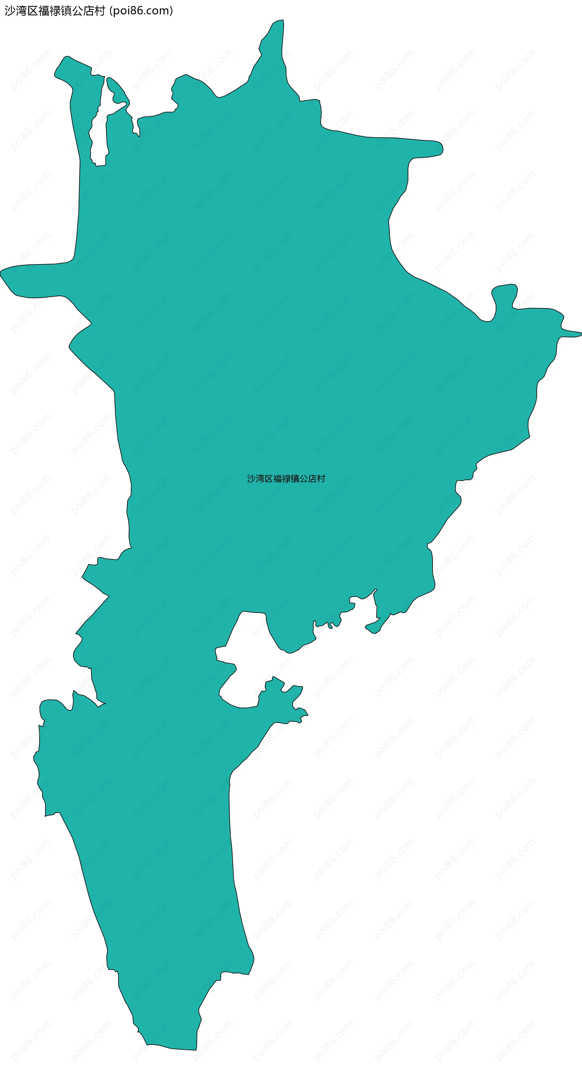 沙湾区福禄镇公店村边界地图