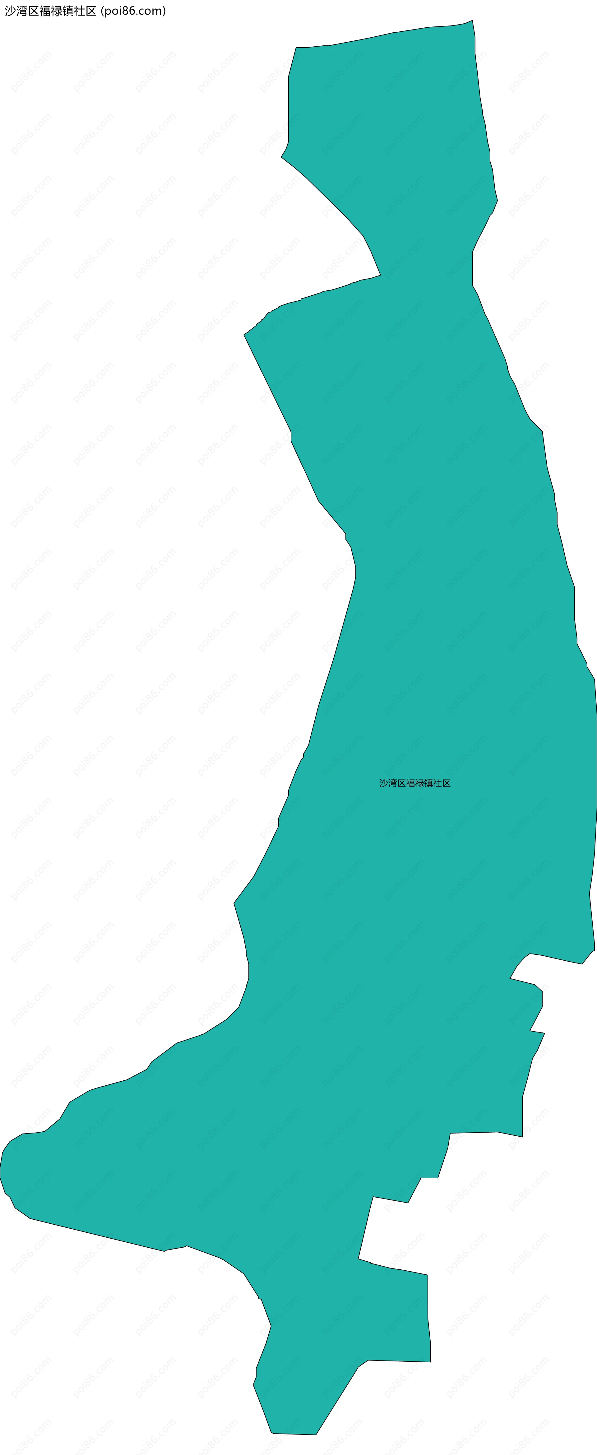 沙湾区福禄镇社区边界地图