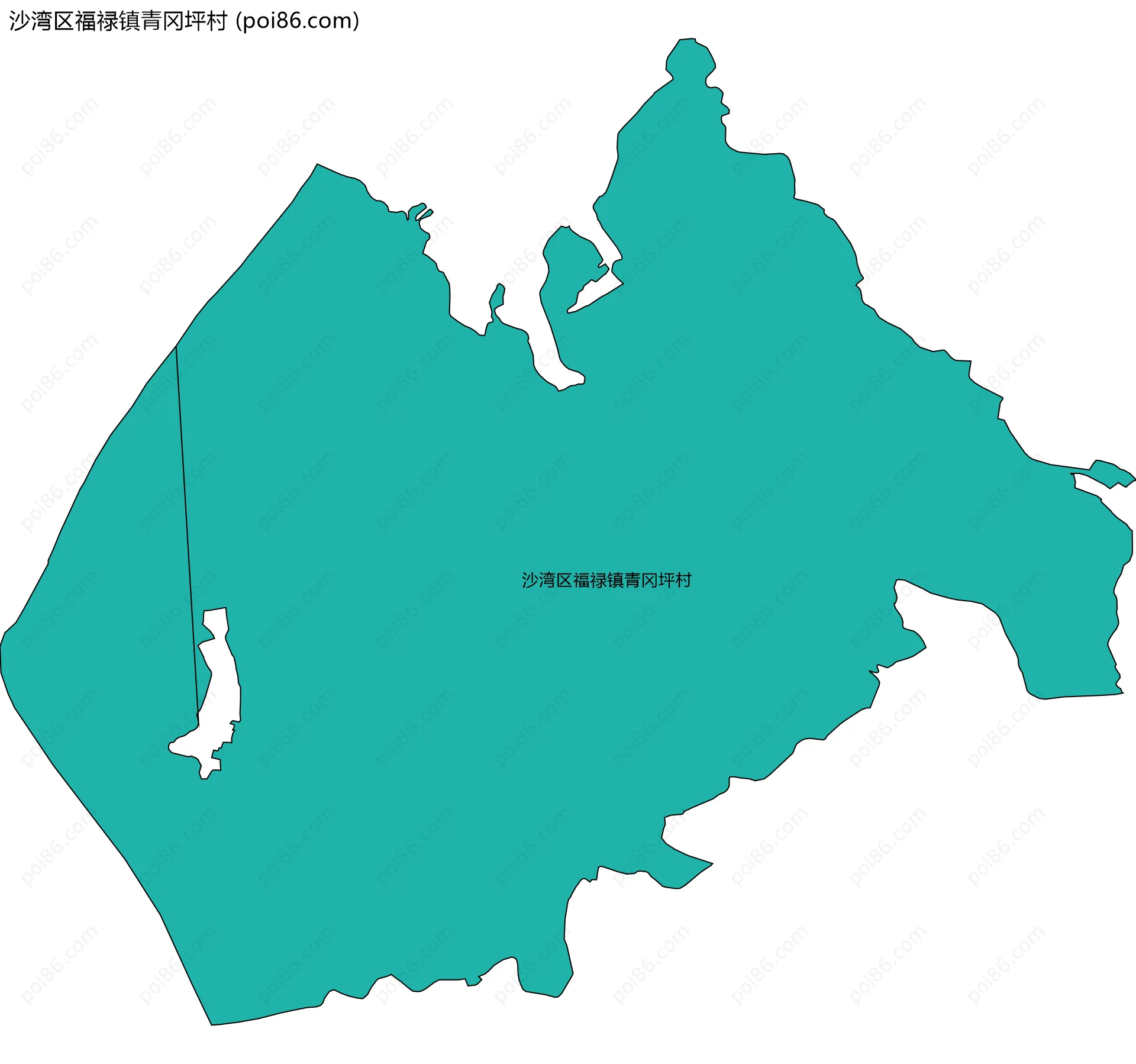 沙湾区福禄镇青冈坪村边界地图