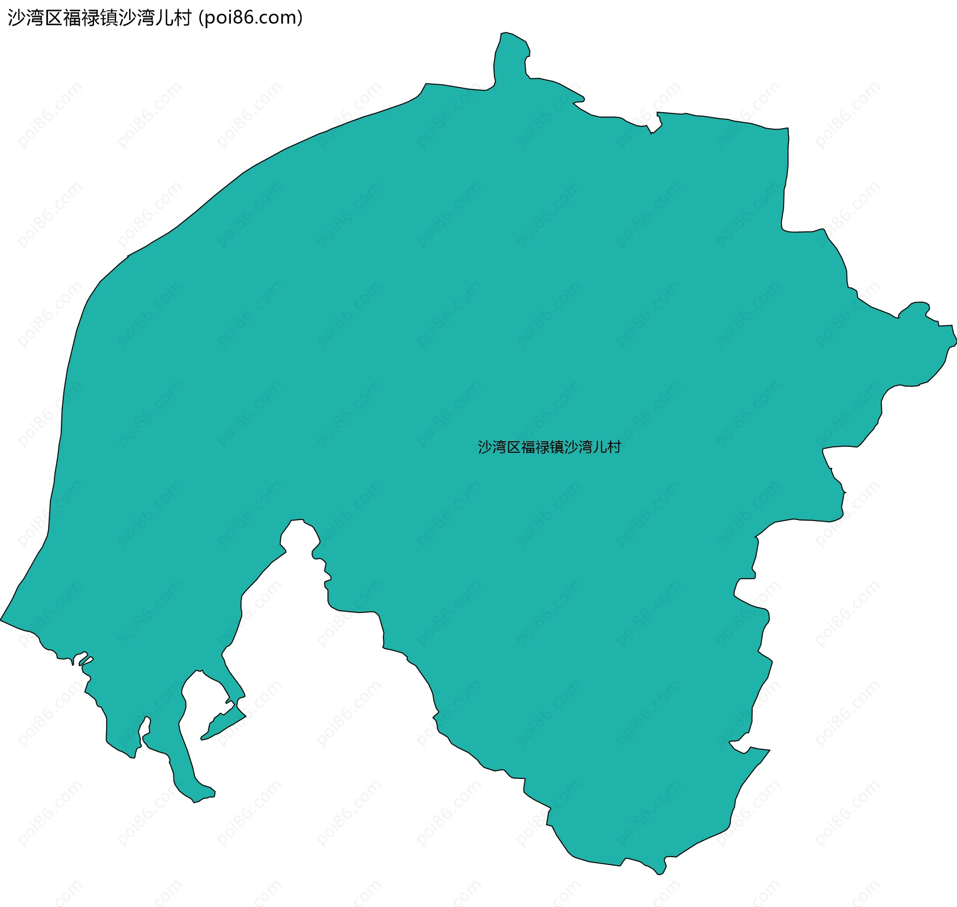 沙湾区福禄镇沙湾儿村边界地图