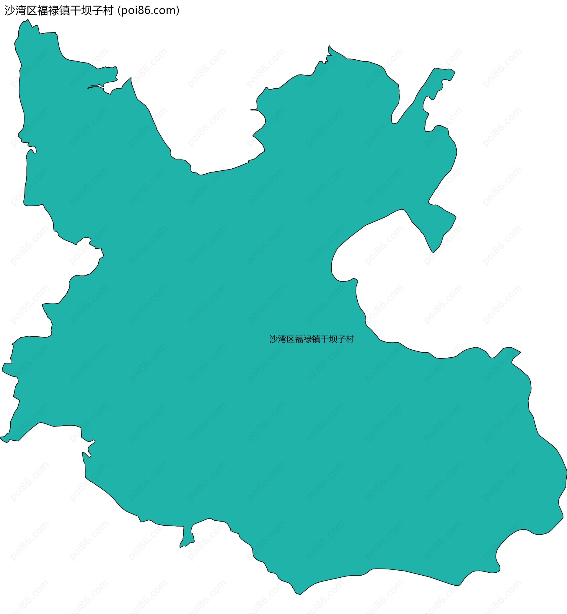 沙湾区福禄镇干坝子村边界地图