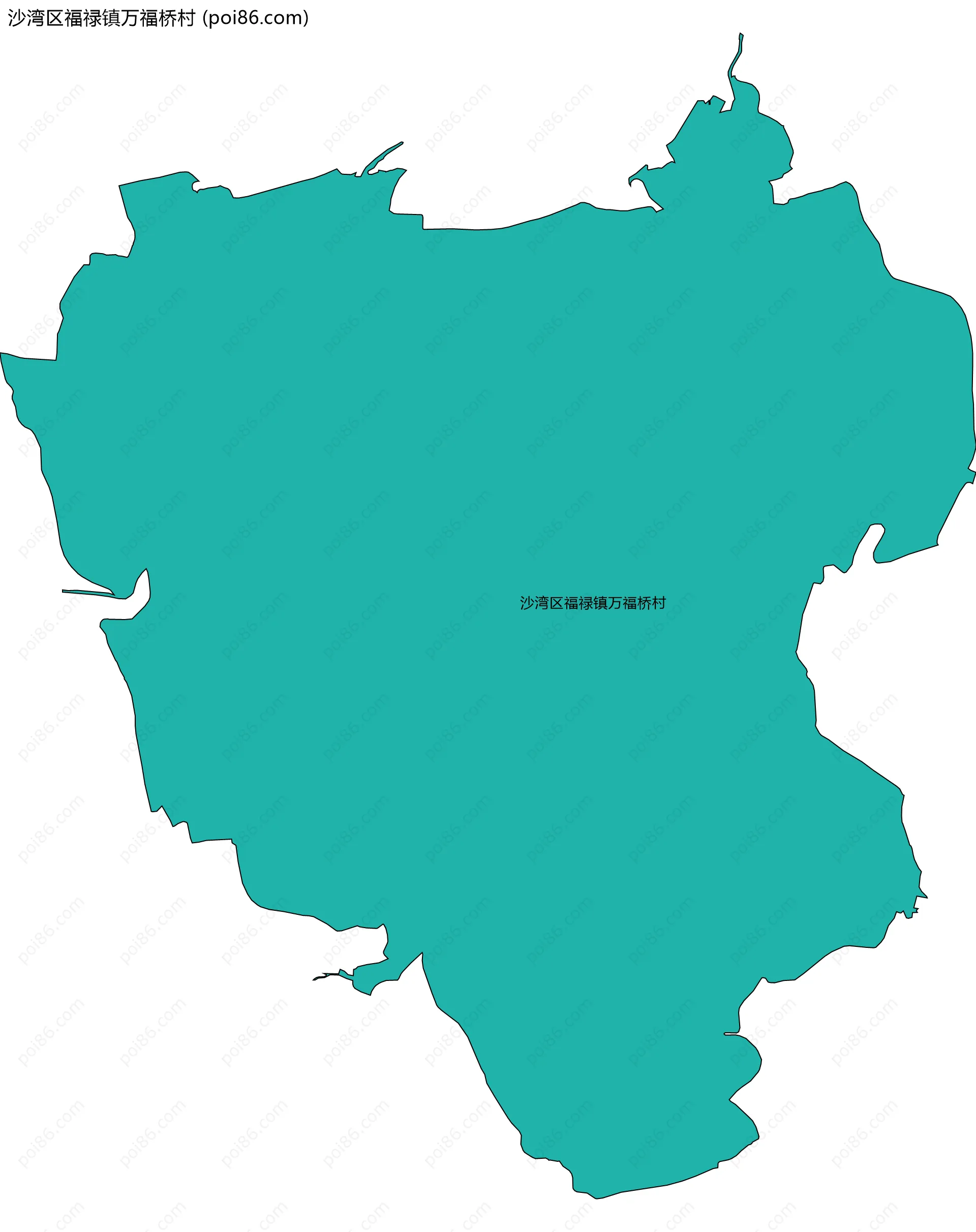 沙湾区福禄镇万福桥村边界地图