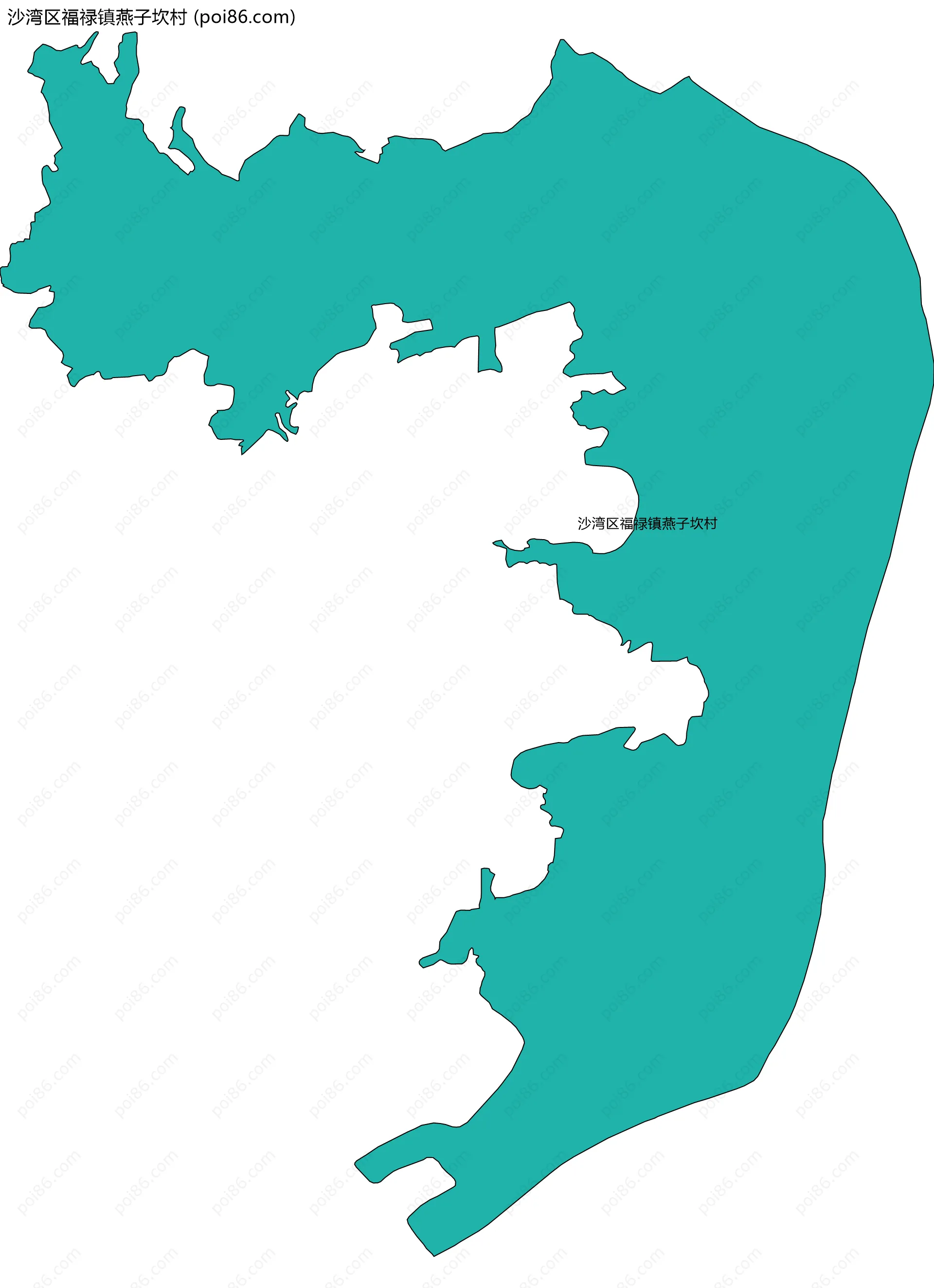 沙湾区福禄镇燕子坎村边界地图