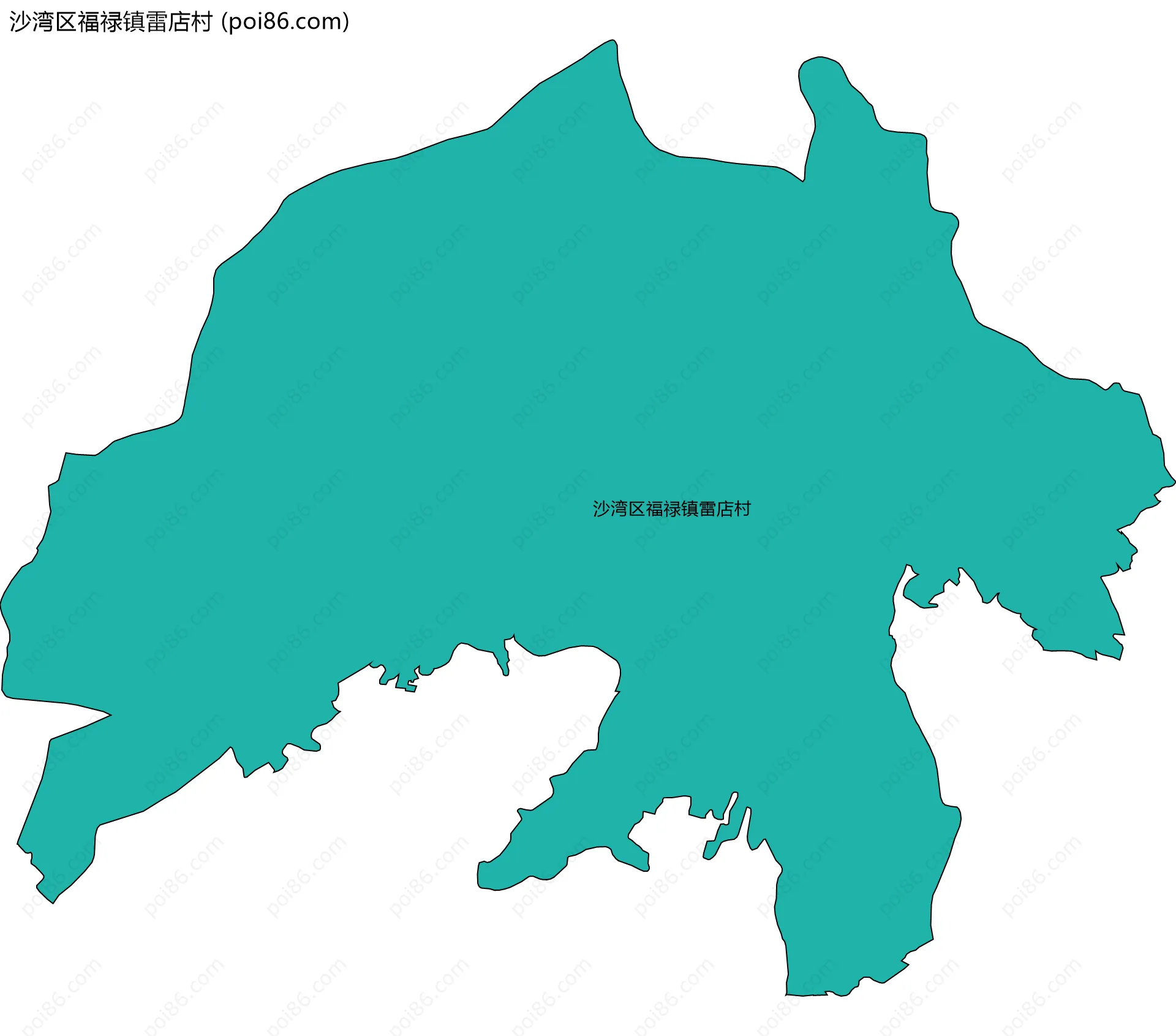 沙湾区福禄镇雷店村边界地图