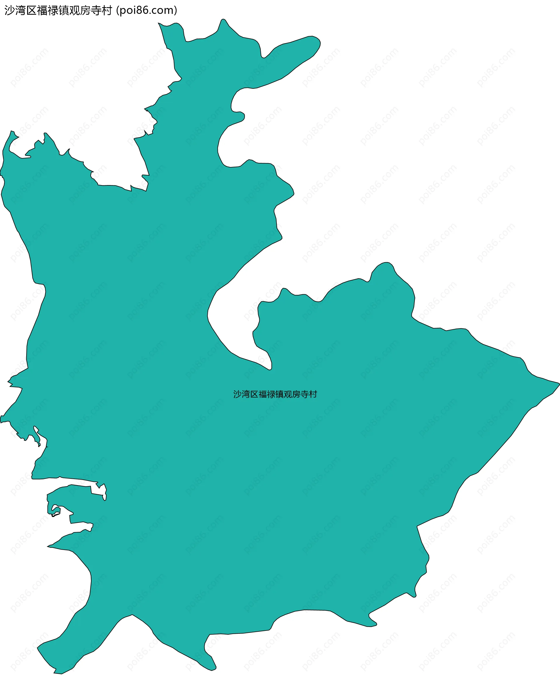 沙湾区福禄镇观房寺村边界地图