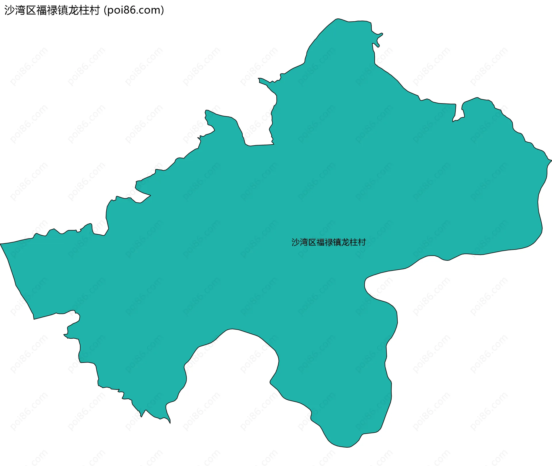 沙湾区福禄镇龙柱村边界地图