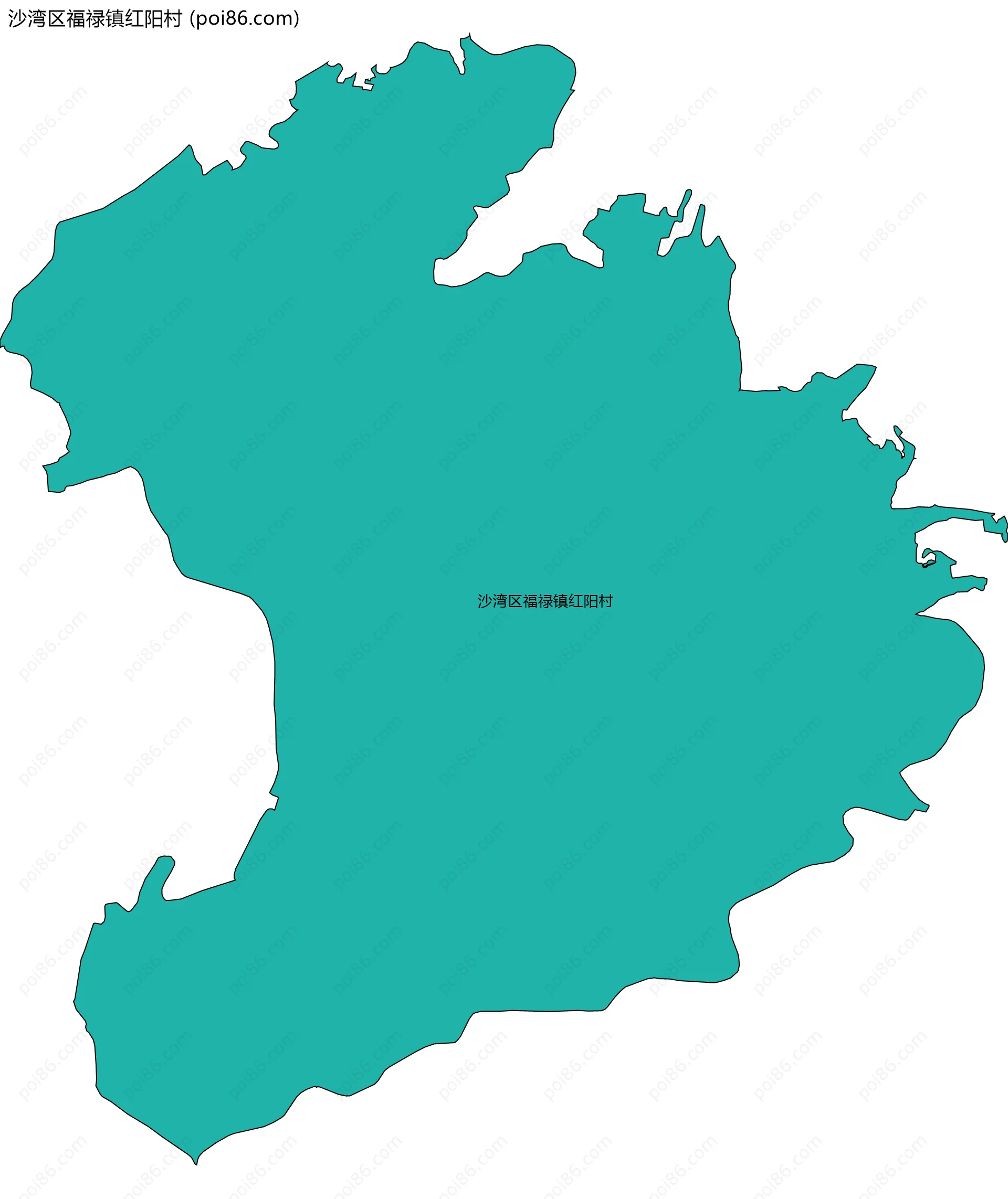 沙湾区福禄镇红阳村边界地图