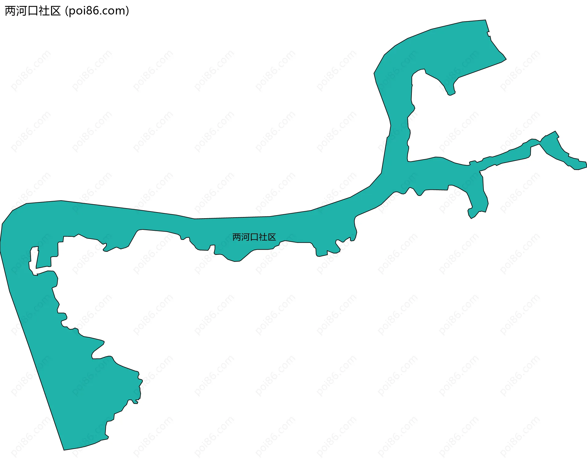 两河口社区边界地图