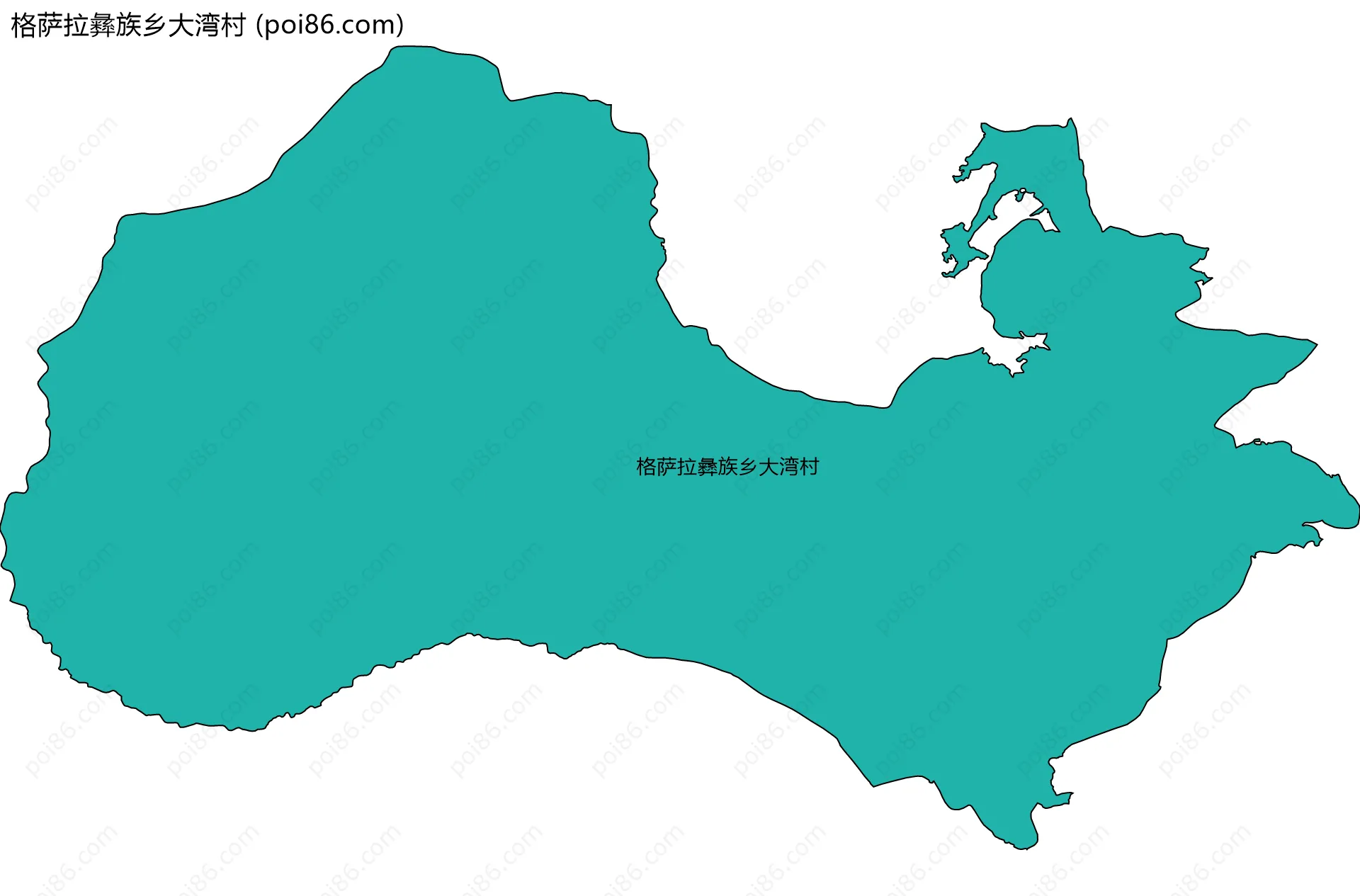 格萨拉彝族乡大湾村边界地图