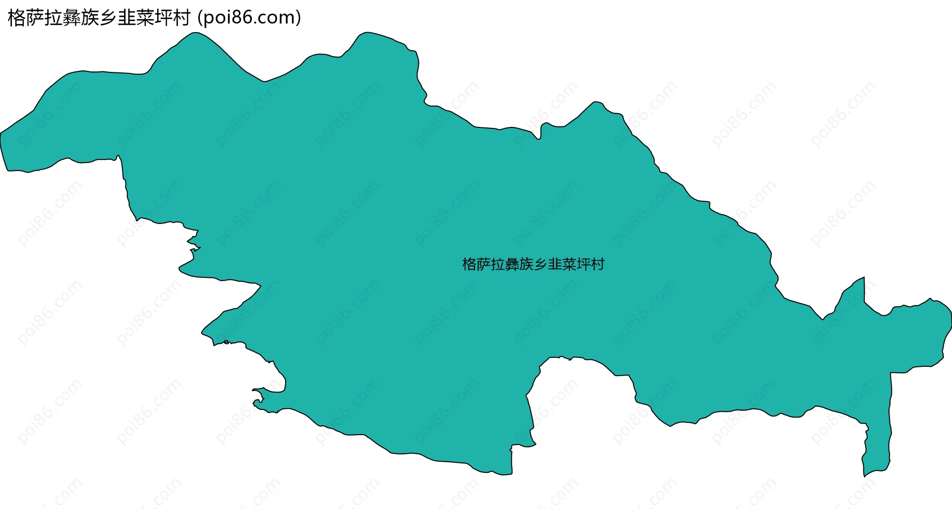 格萨拉彝族乡韭菜坪村边界地图