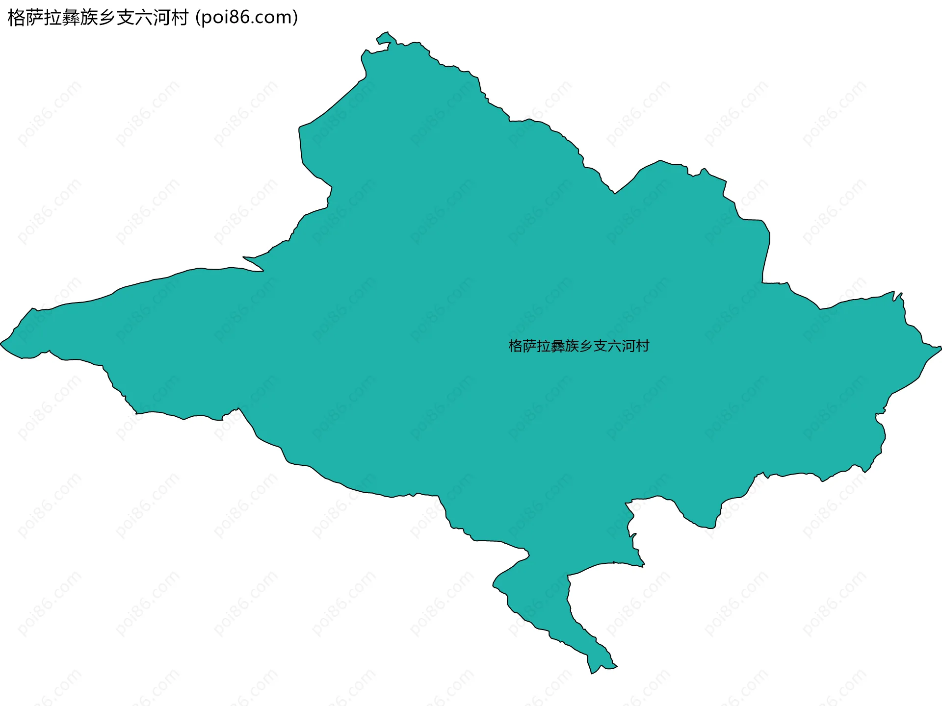 格萨拉彝族乡支六河村边界地图