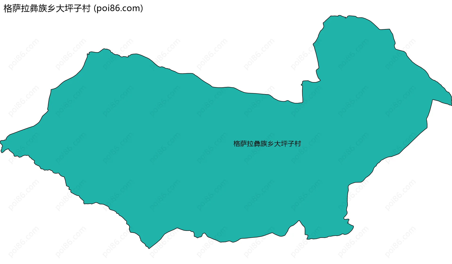 格萨拉彝族乡大坪子村边界地图