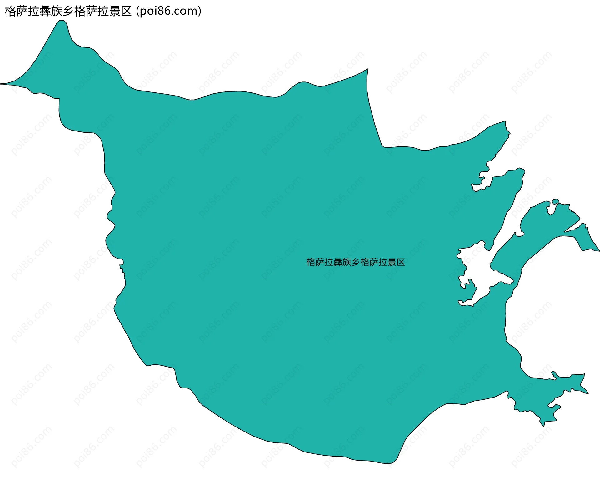 格萨拉彝族乡格萨拉景区边界地图