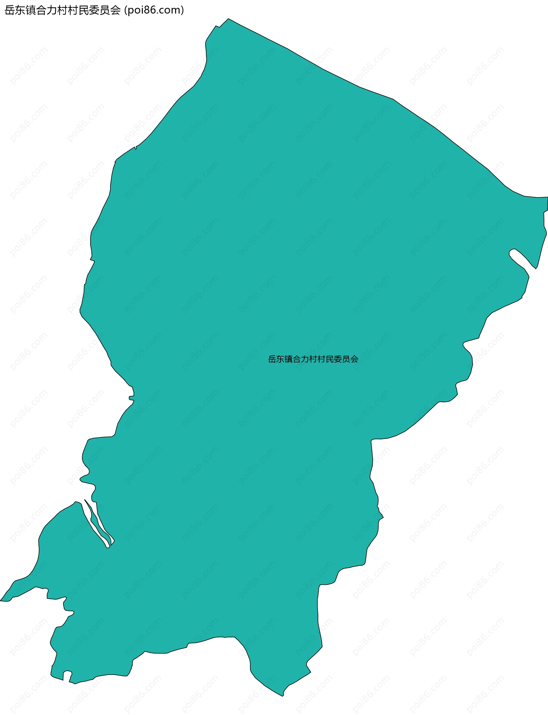 岳东镇合力村村民委员会边界地图