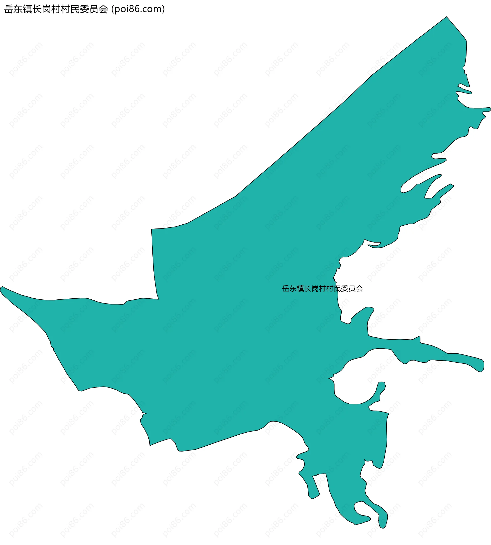 岳东镇长岗村村民委员会边界地图